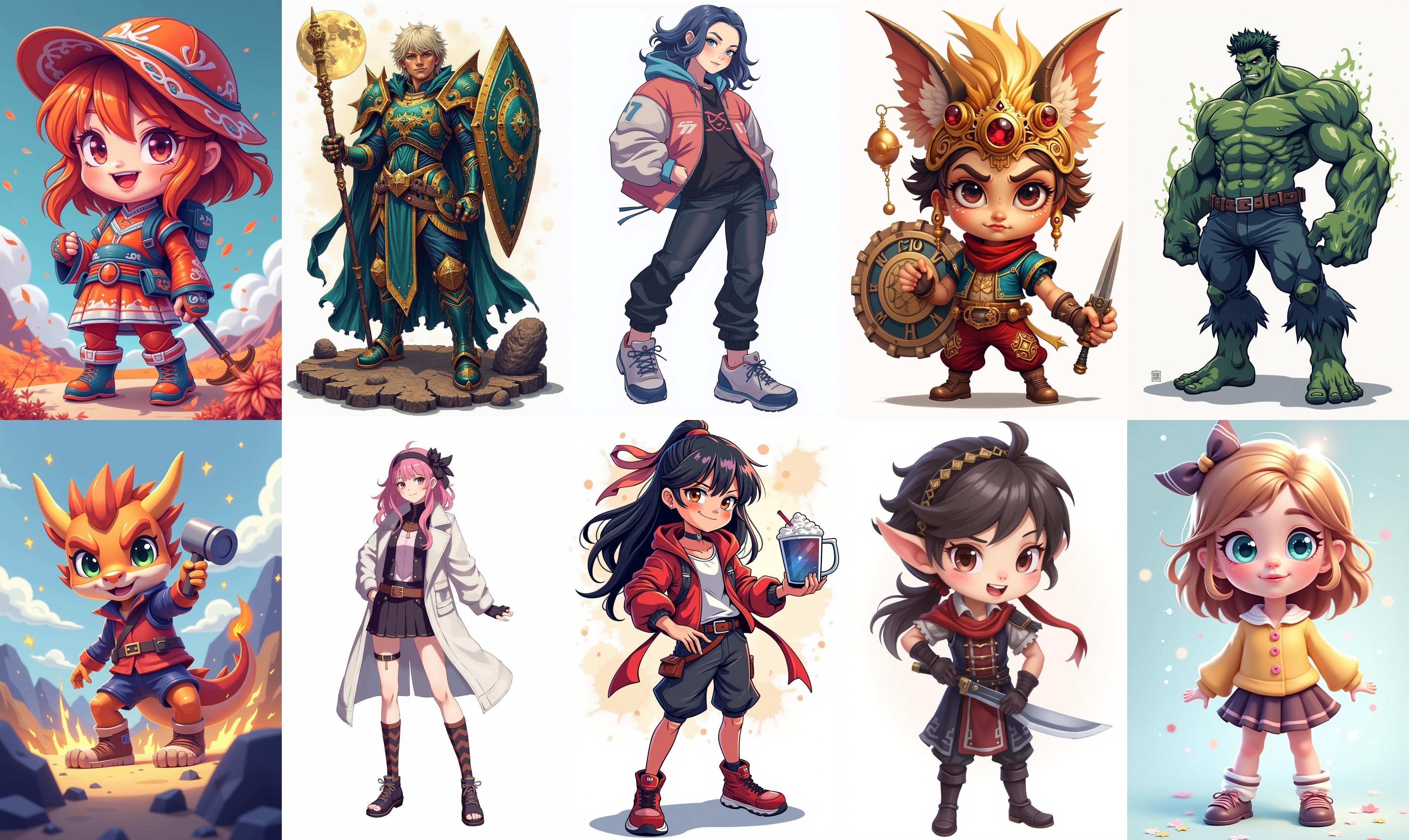 Mega Character  bundle 11 pack 100 fbx Low-poly 3D model_18