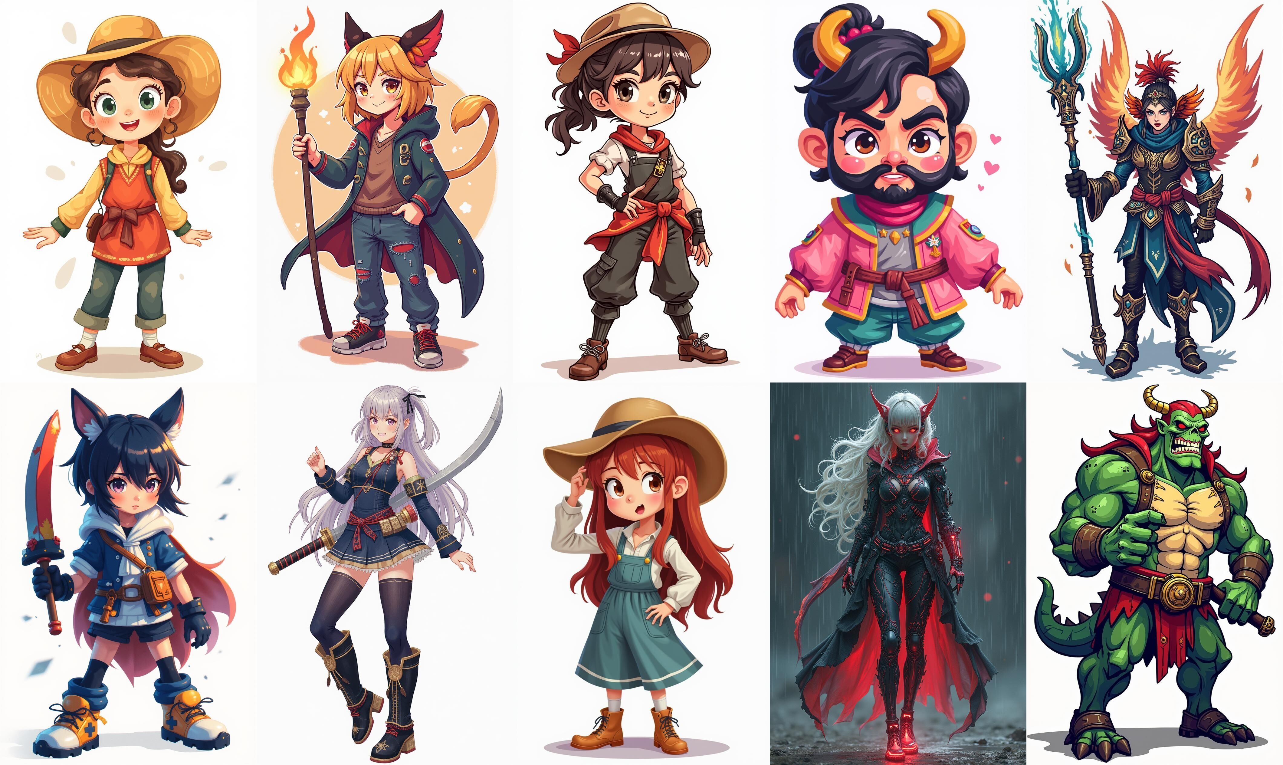 Mega Character  bundle 11 pack 100 fbx Low-poly 3D model_2