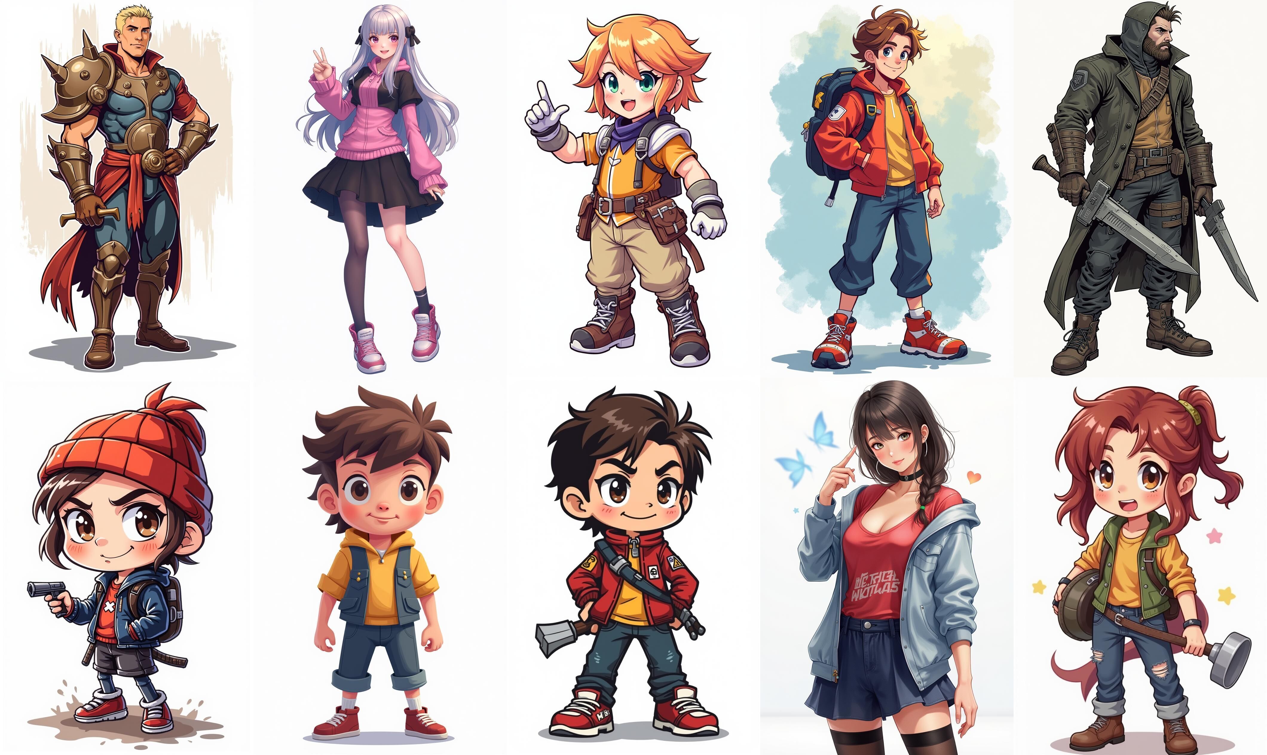 Mega Character  bundle 11 pack 100 fbx Low-poly 3D model_12