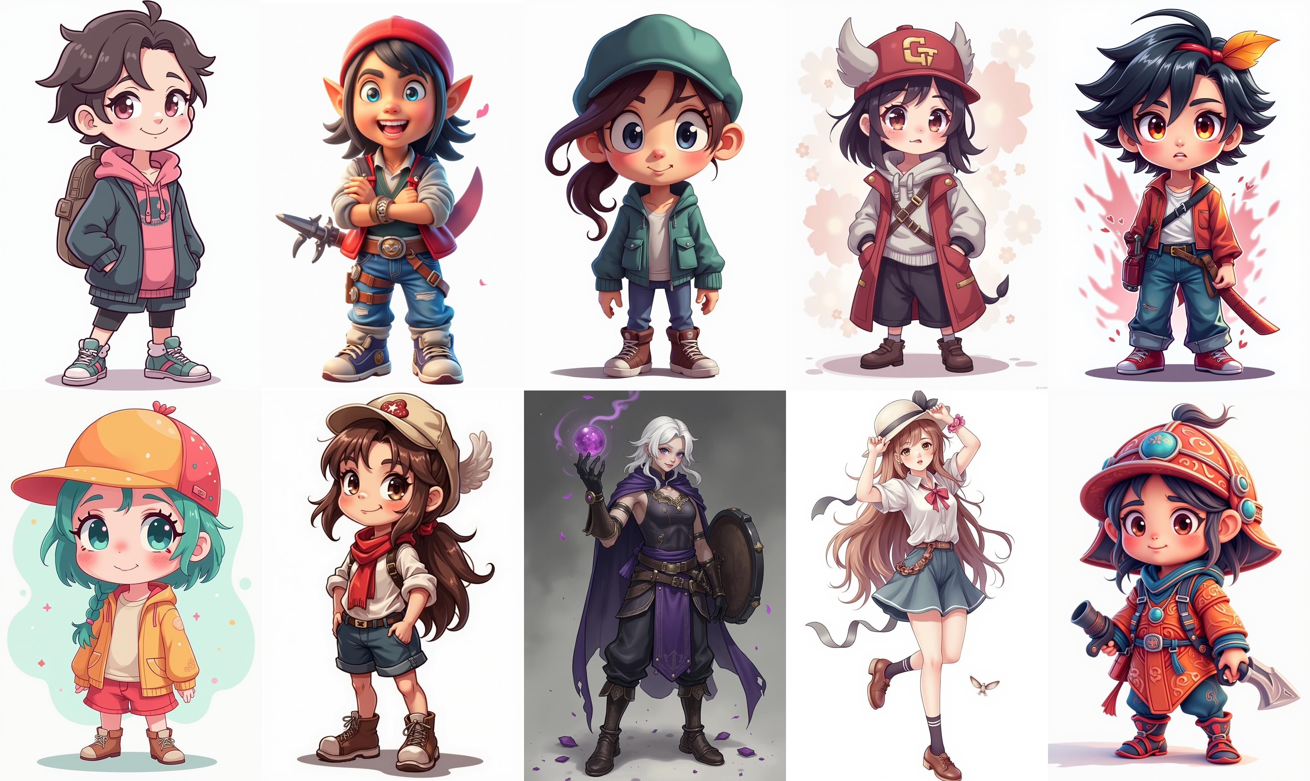 Mega Character  bundle 11 pack 100 fbx Low-poly 3D model_4