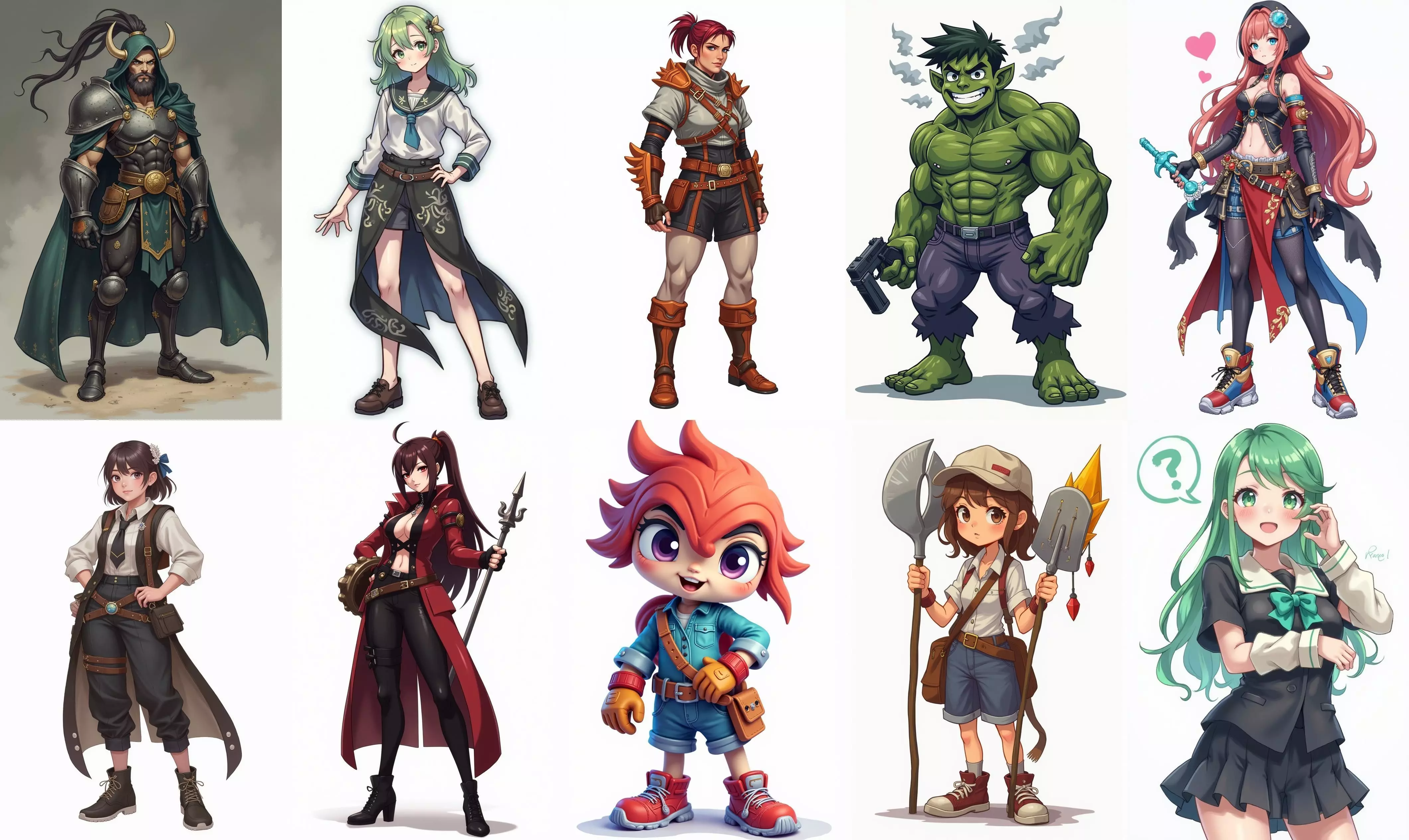 Mega Character  bundle 11 pack 100 fbx Low-poly 3D model_0