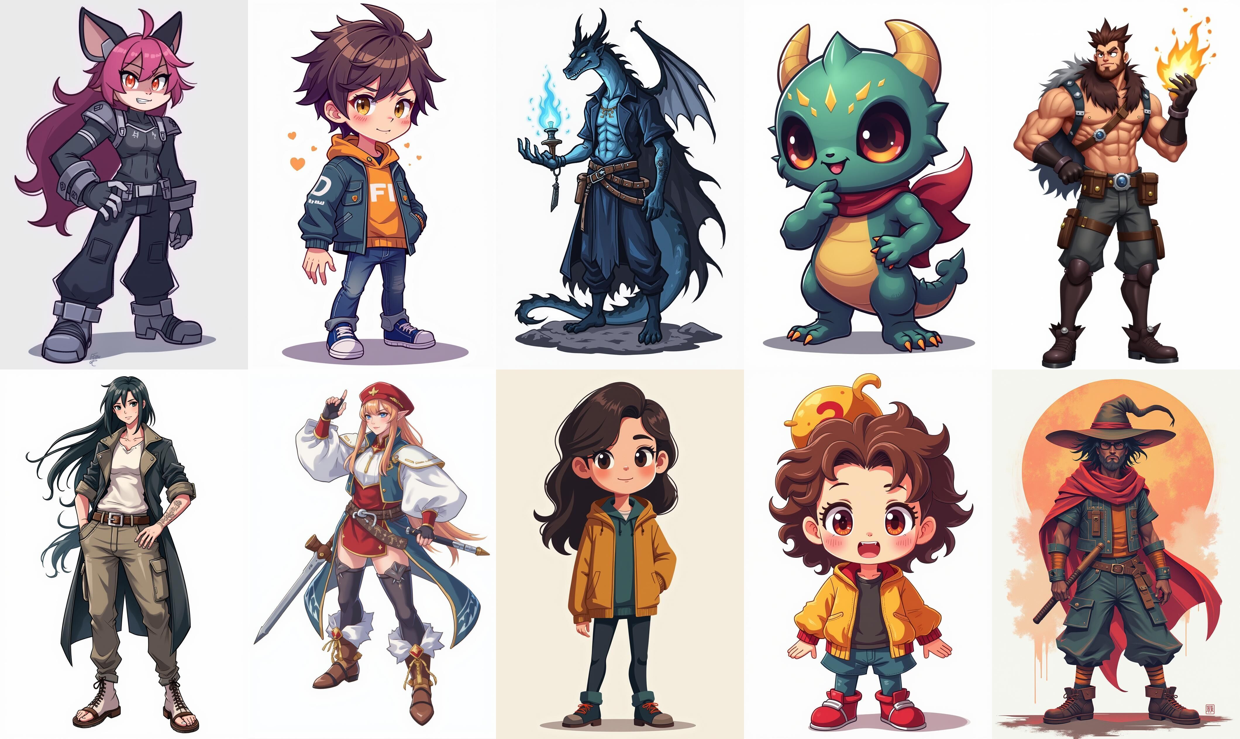 Mega Character  bundle 11 pack 100 fbx Low-poly 3D model_6