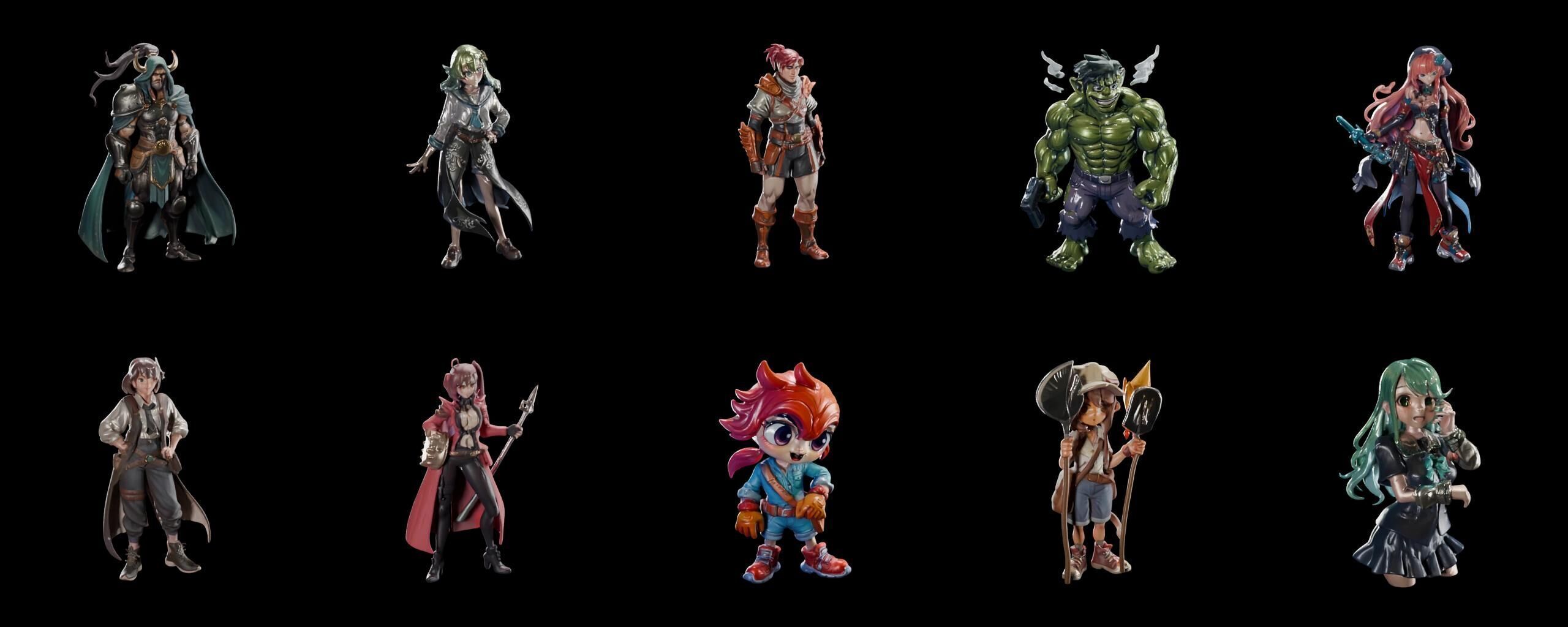 Mega Character  bundle 11 pack 100 fbx Low-poly 3D model_1