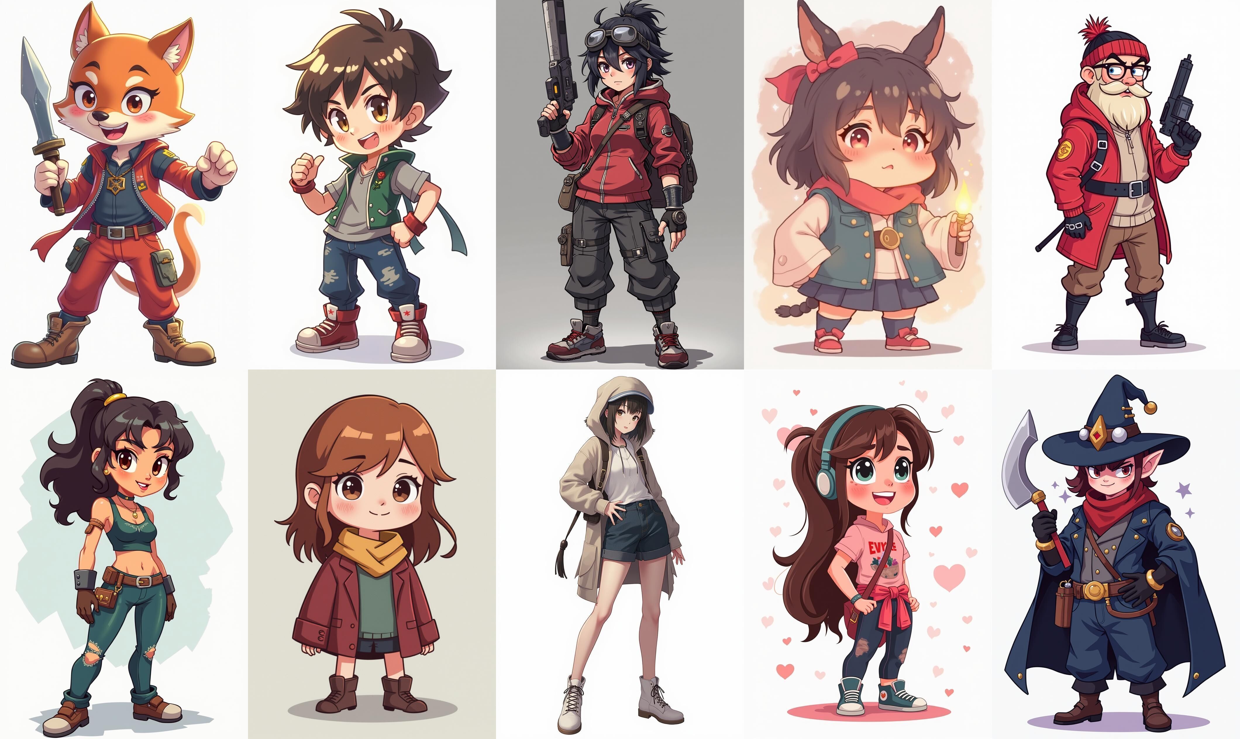 Mega Character  bundle 11 pack 100 fbx Low-poly 3D model_14