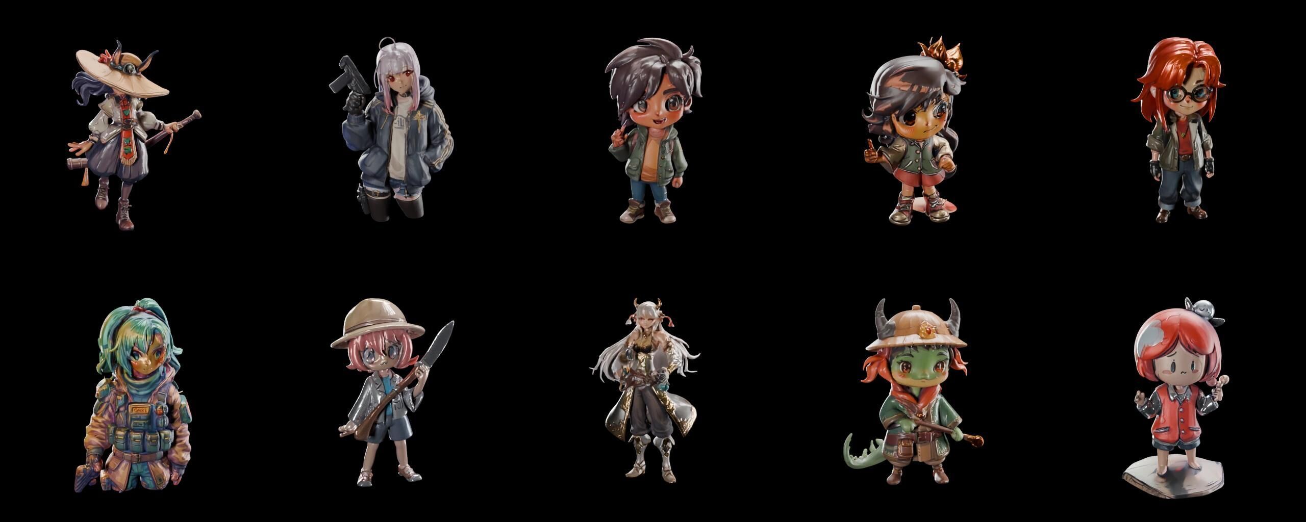 Mega Character  bundle 11 pack 100 fbx Low-poly 3D model_9