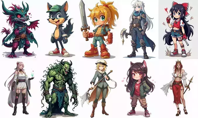 Mega Character  bundle 1 pack 100 fbx