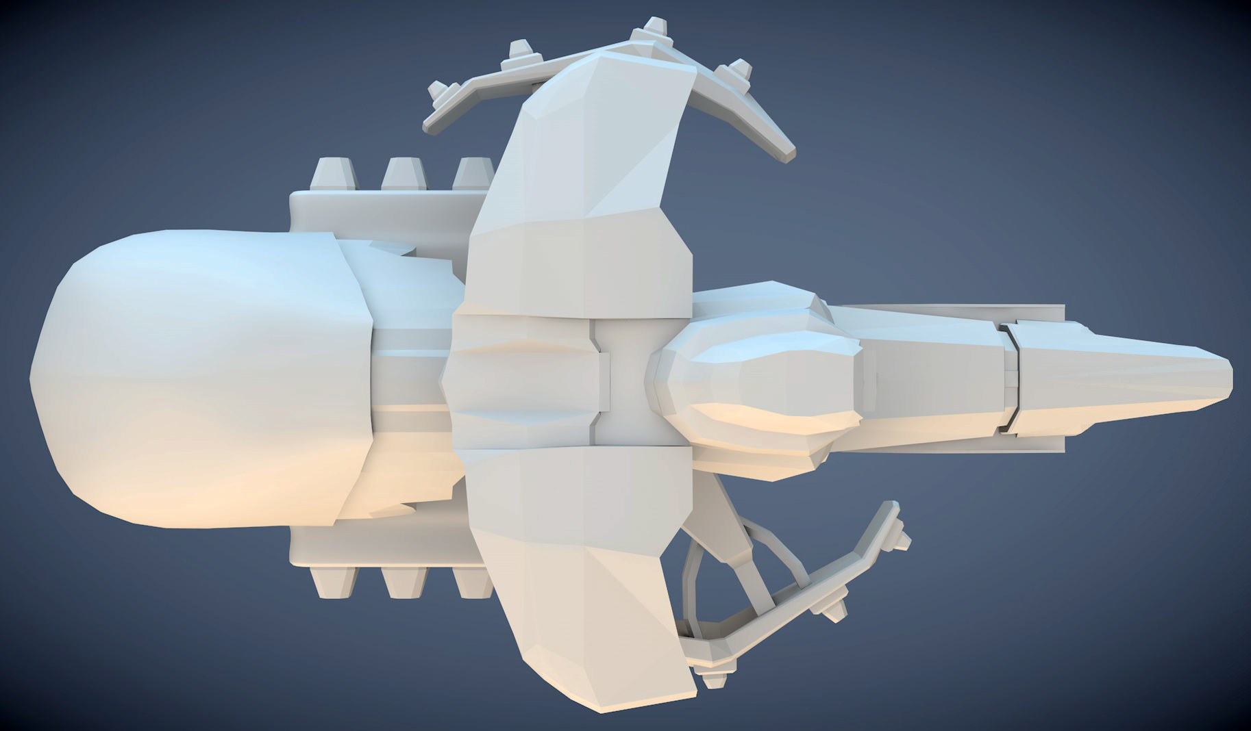 War Spaceship Free 3D model_5
