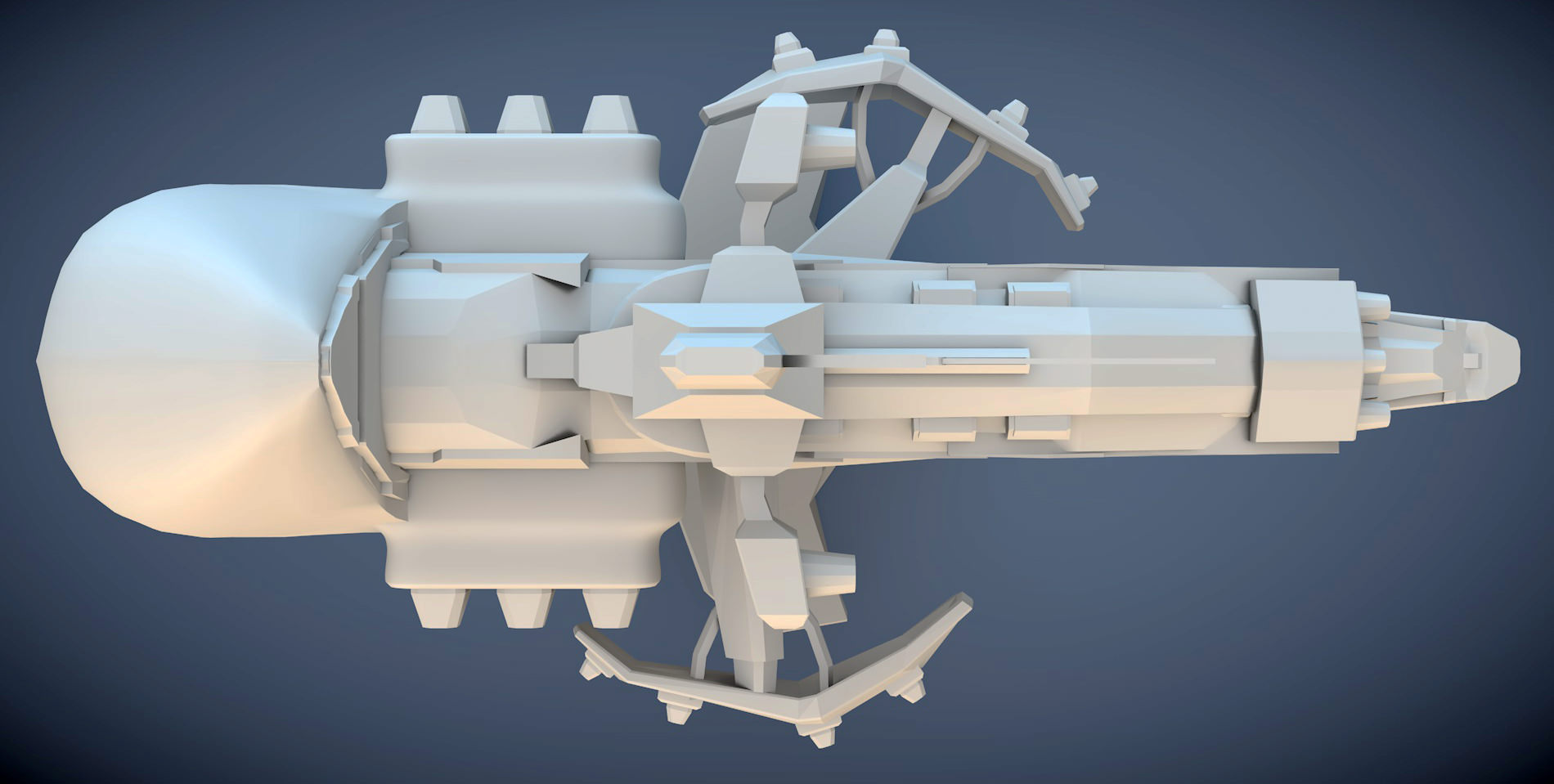 War Spaceship Free 3D model_6