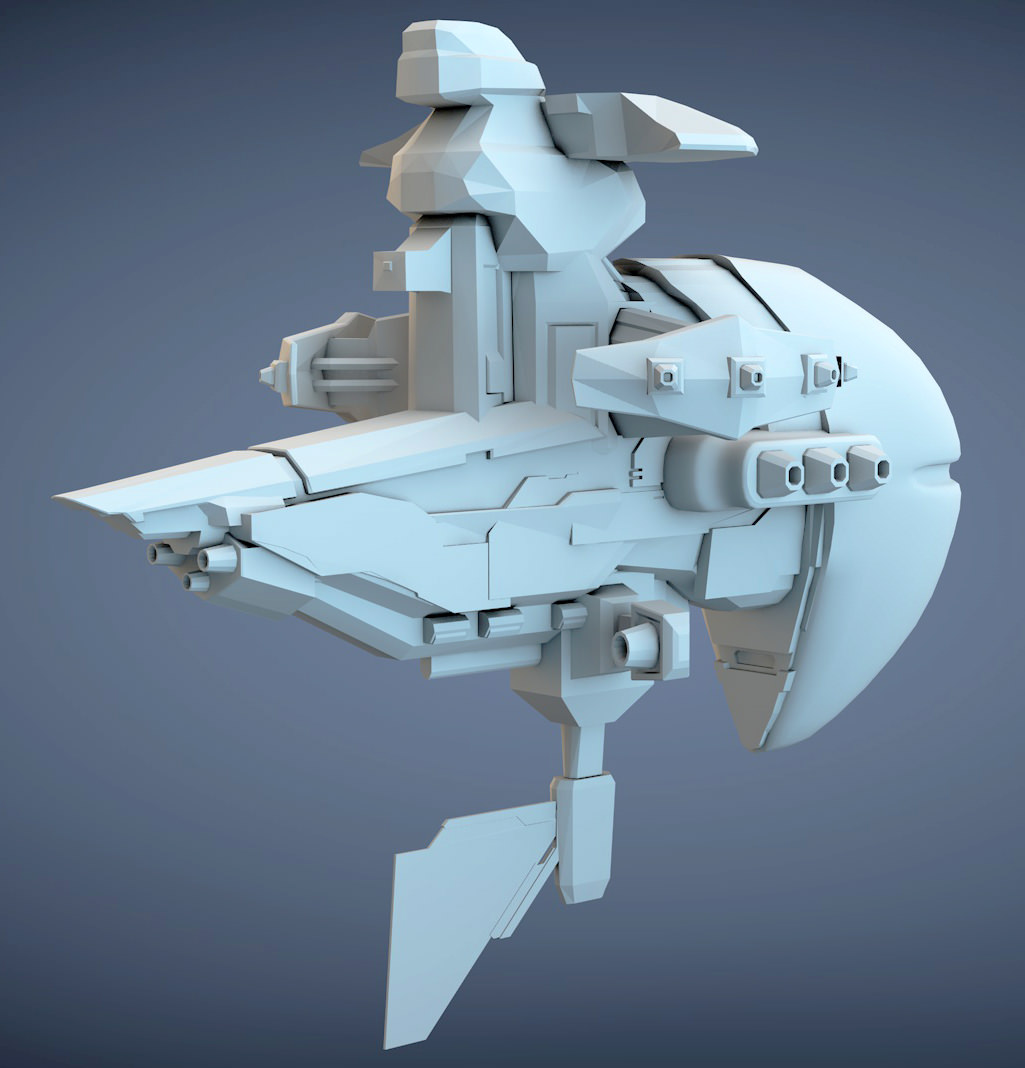 War Spaceship Free 3D model_4