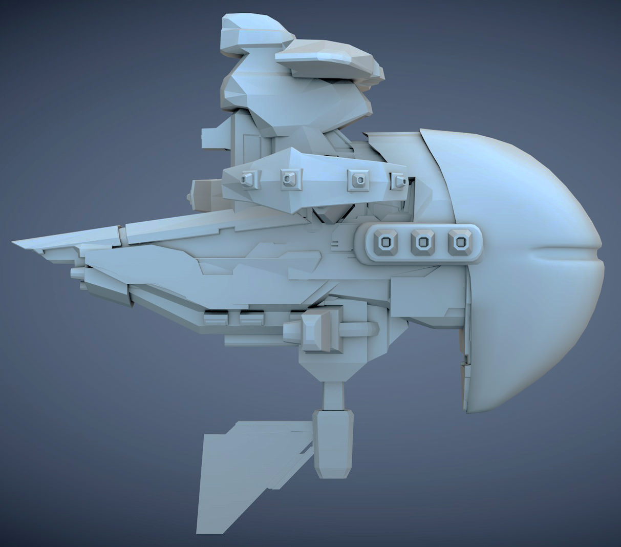 War Spaceship Free 3D model_2