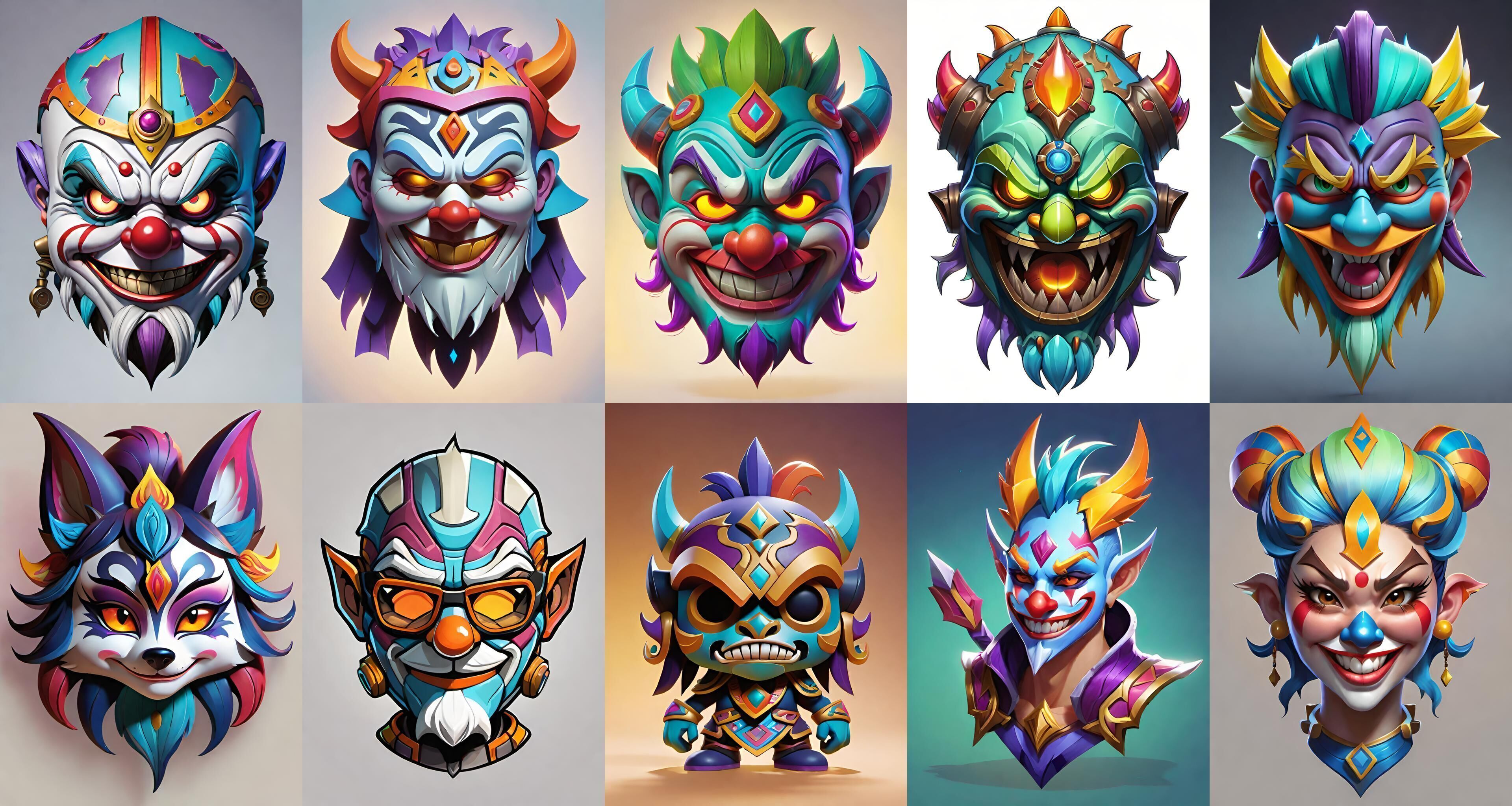 Mask bundle 9 pack 100 obj Low-poly 3D model_9