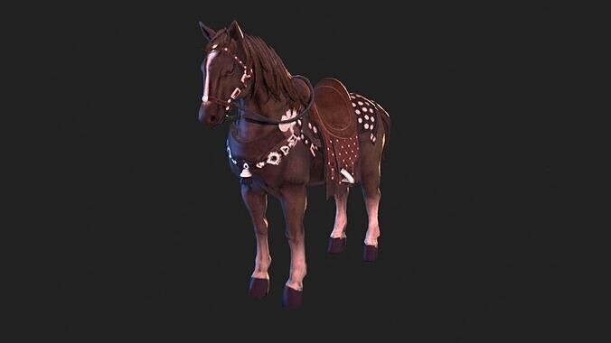 Red Horse Low-poly 3D model