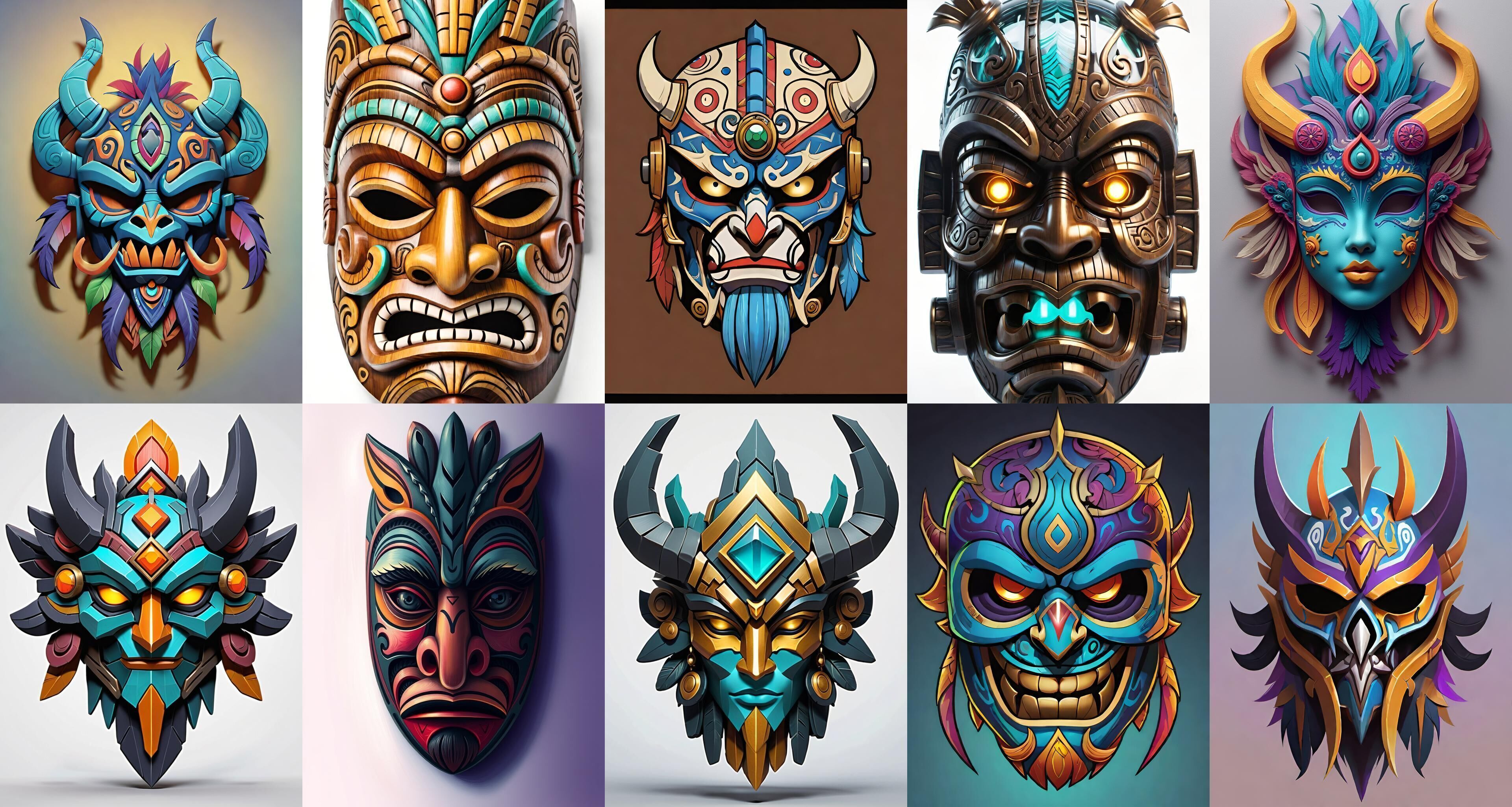 Mask bundle 38 pack 100 obj Low-poly 3D model_18