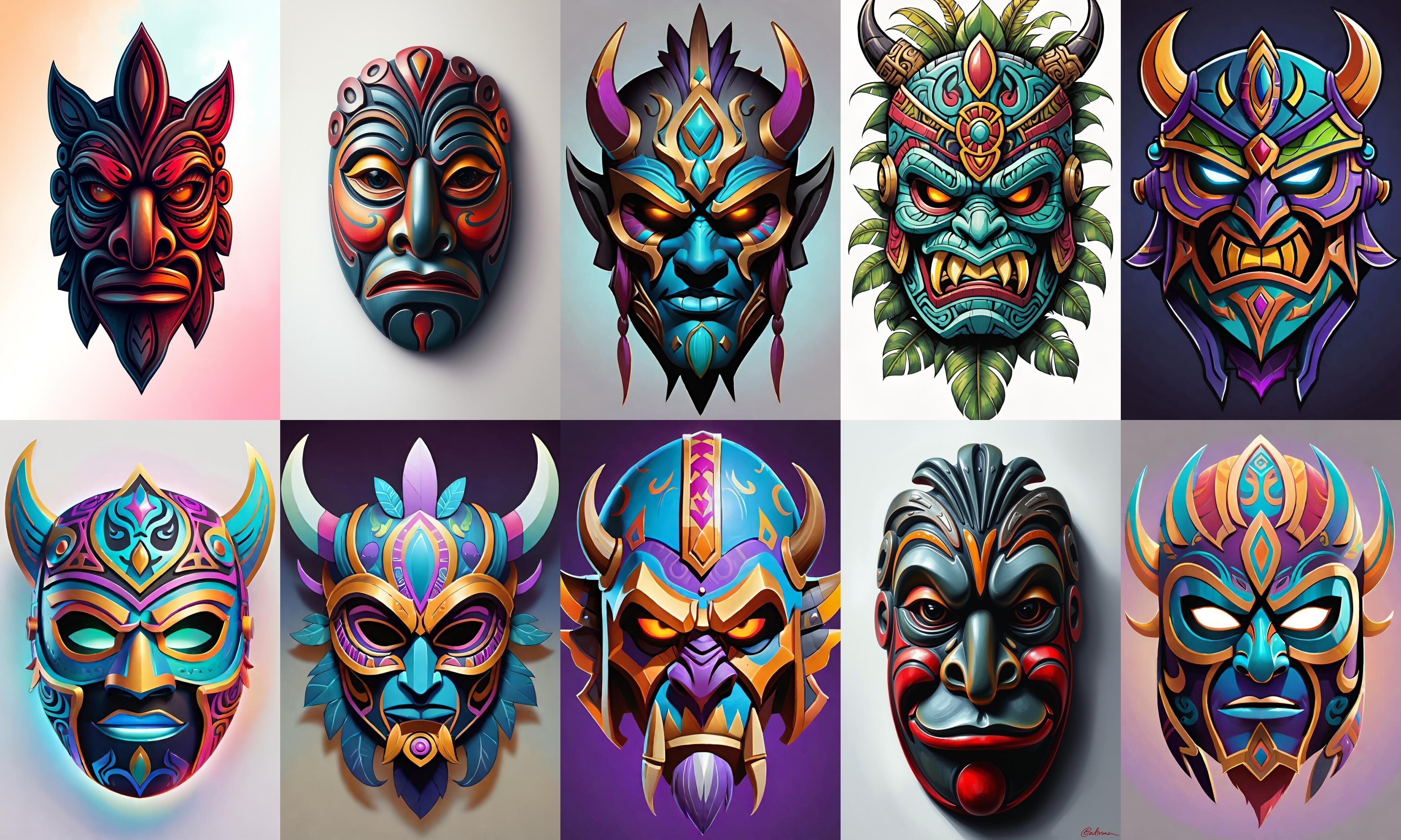 Mask bundle 38 pack 100 obj Low-poly 3D model_4