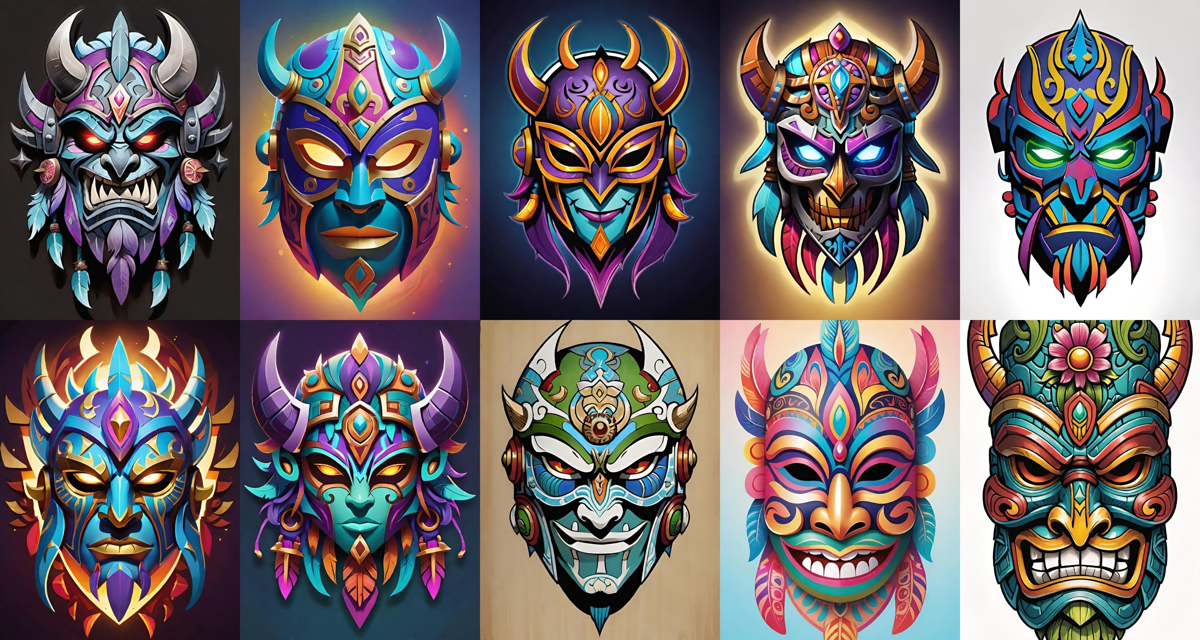 Mask bundle 38 pack 100 obj Low-poly 3D model_8