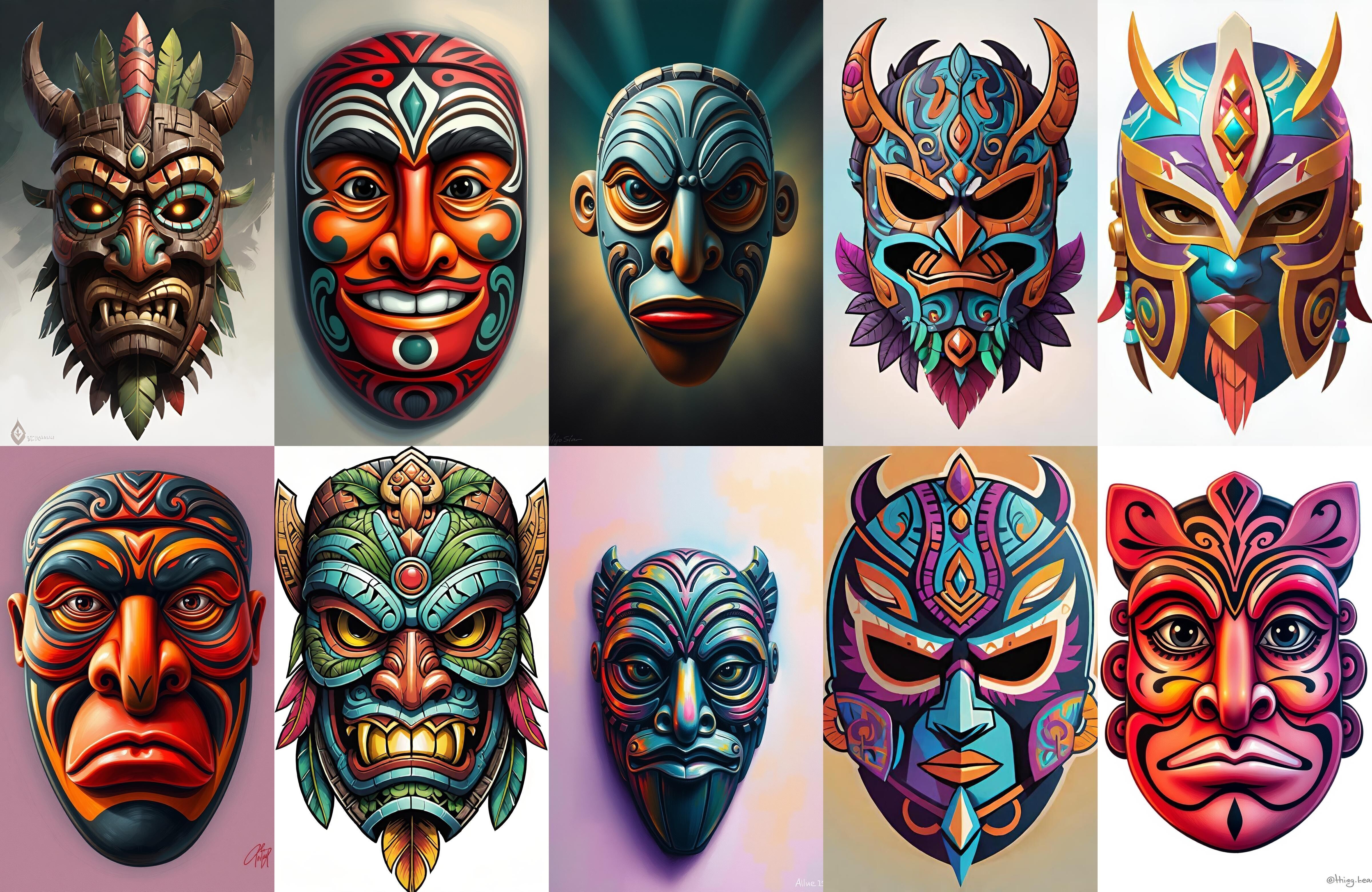 Mask bundle 38 pack 100 obj Low-poly 3D model_2