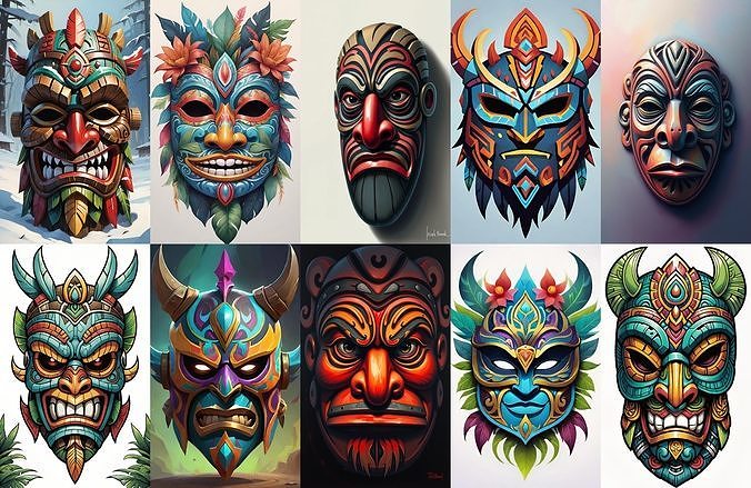 Mask bundle 38 pack 100 obj Low-poly 3D model