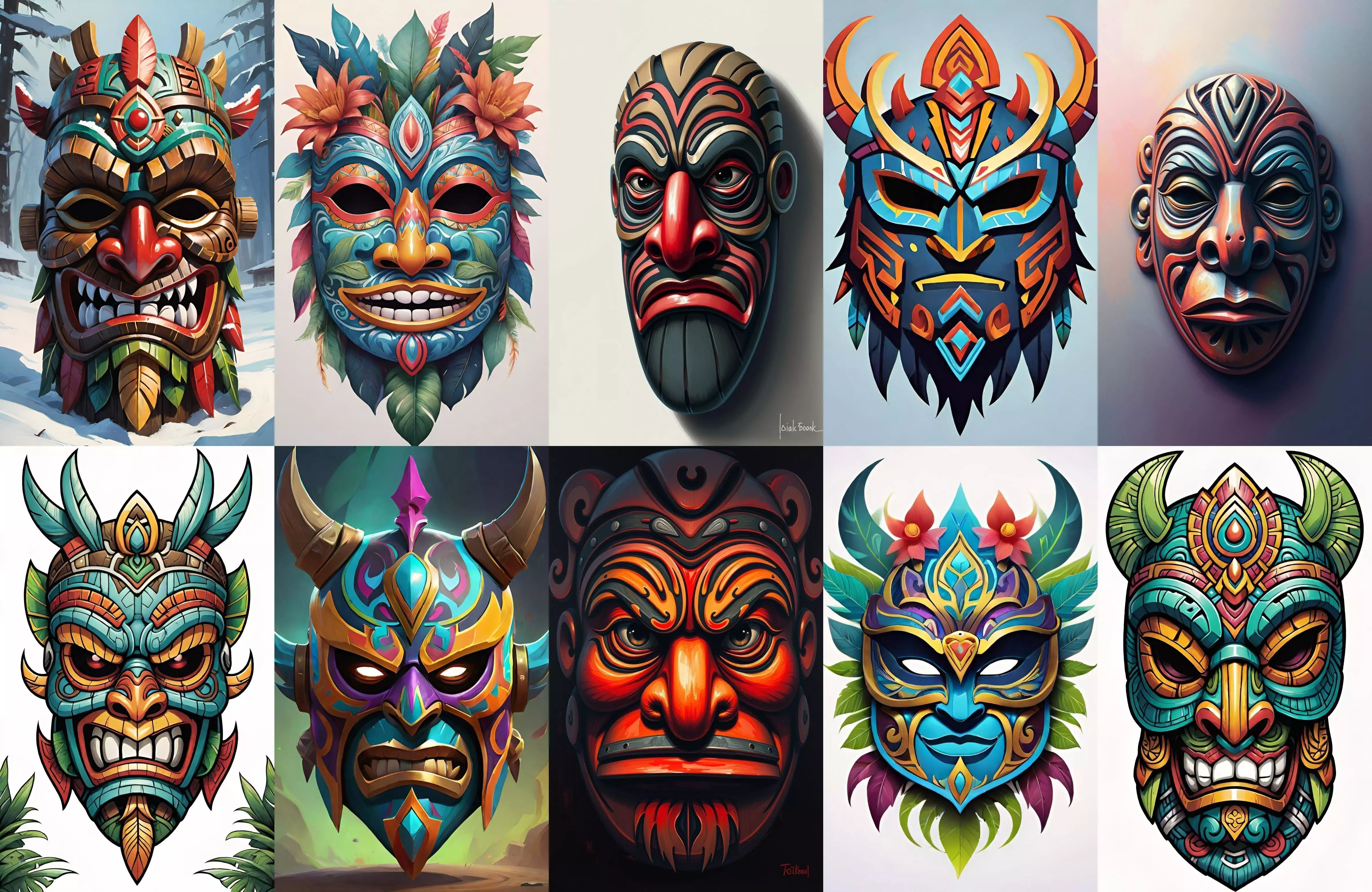 Mask bundle 38 pack 100 obj Low-poly 3D model_0