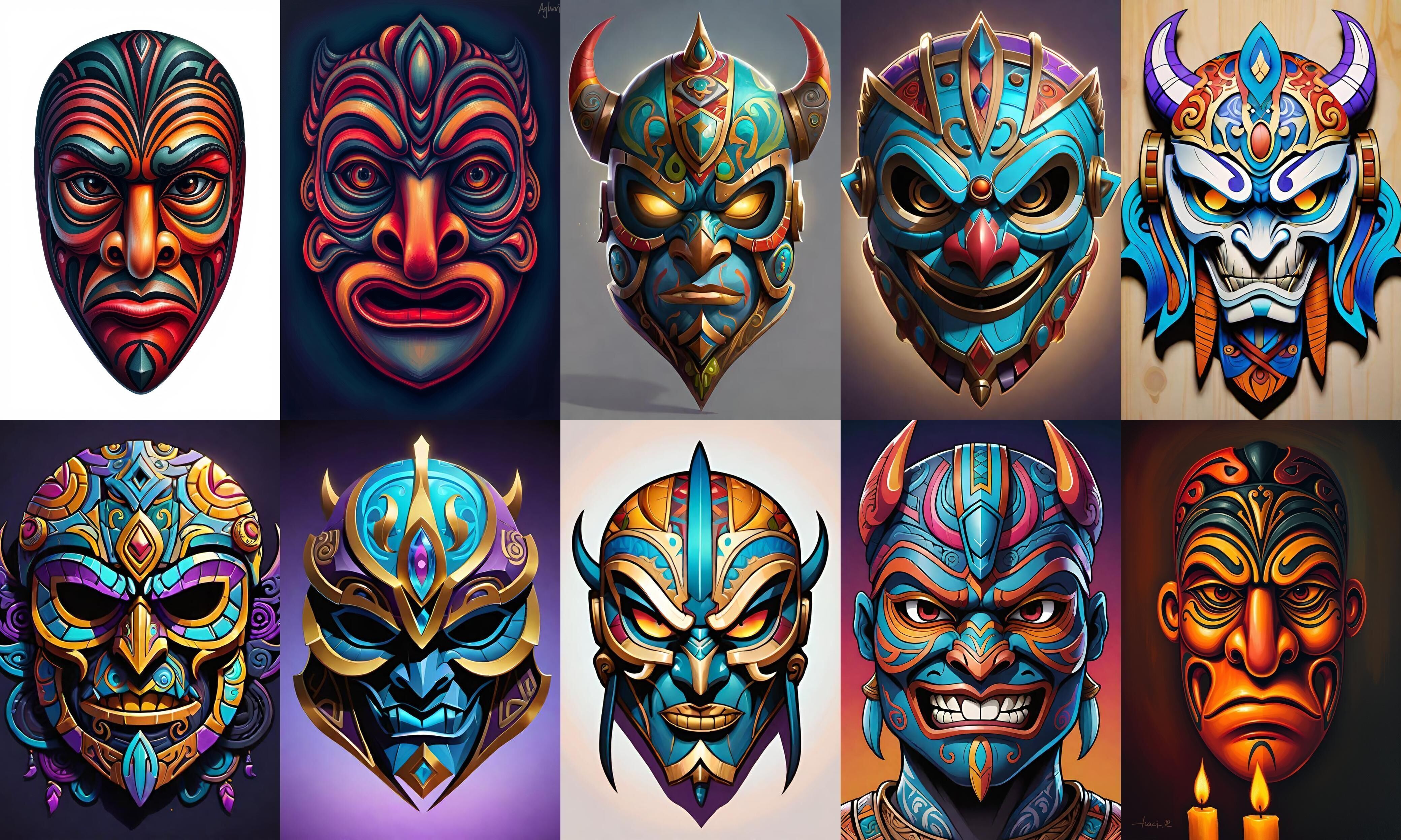 Mask bundle 38 pack 100 obj Low-poly 3D model_12