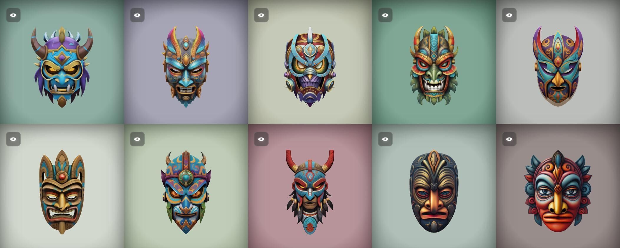 Mask bundle 38 pack 100 obj Low-poly 3D model_7