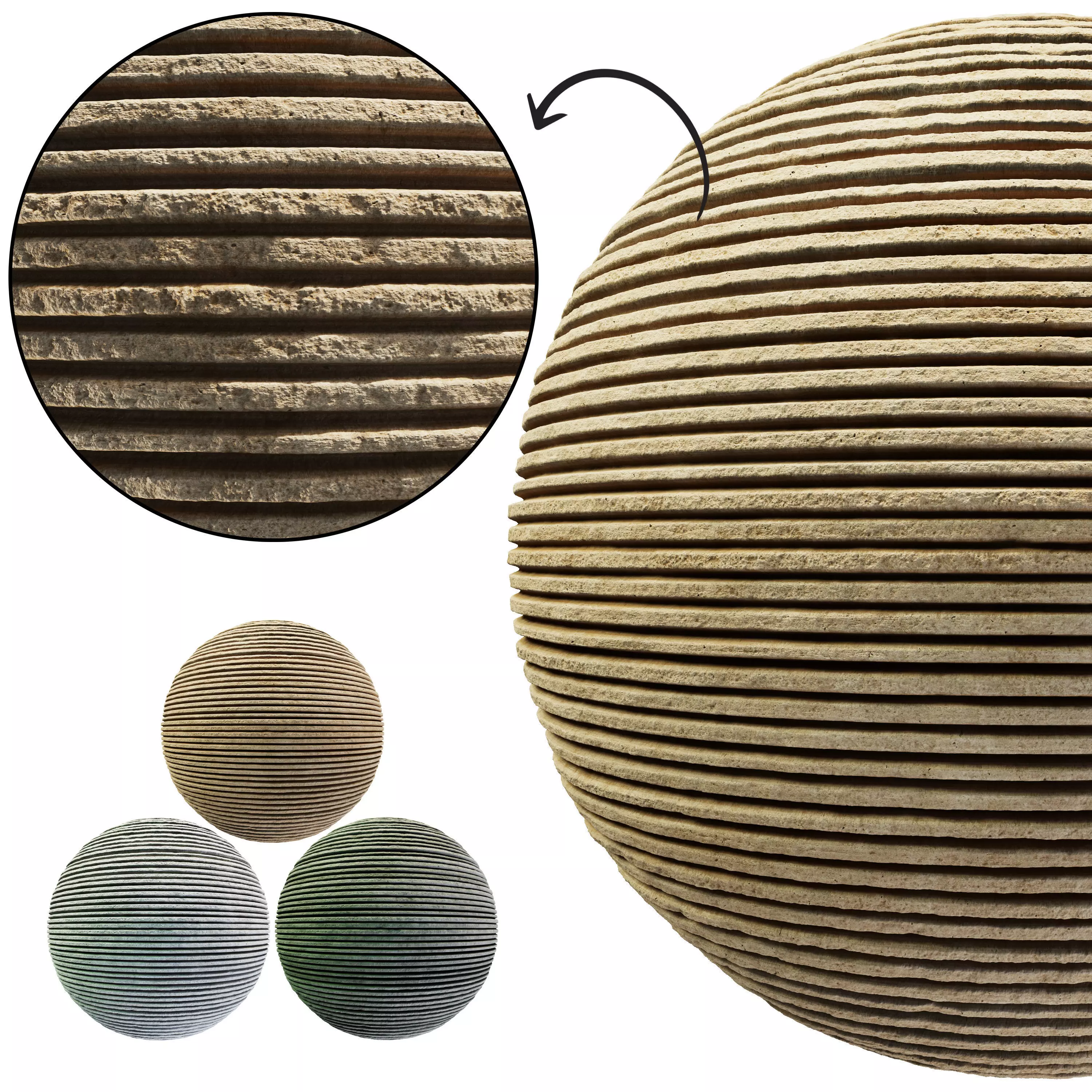 Ribbed Concrete wall 01- Seamless Texture