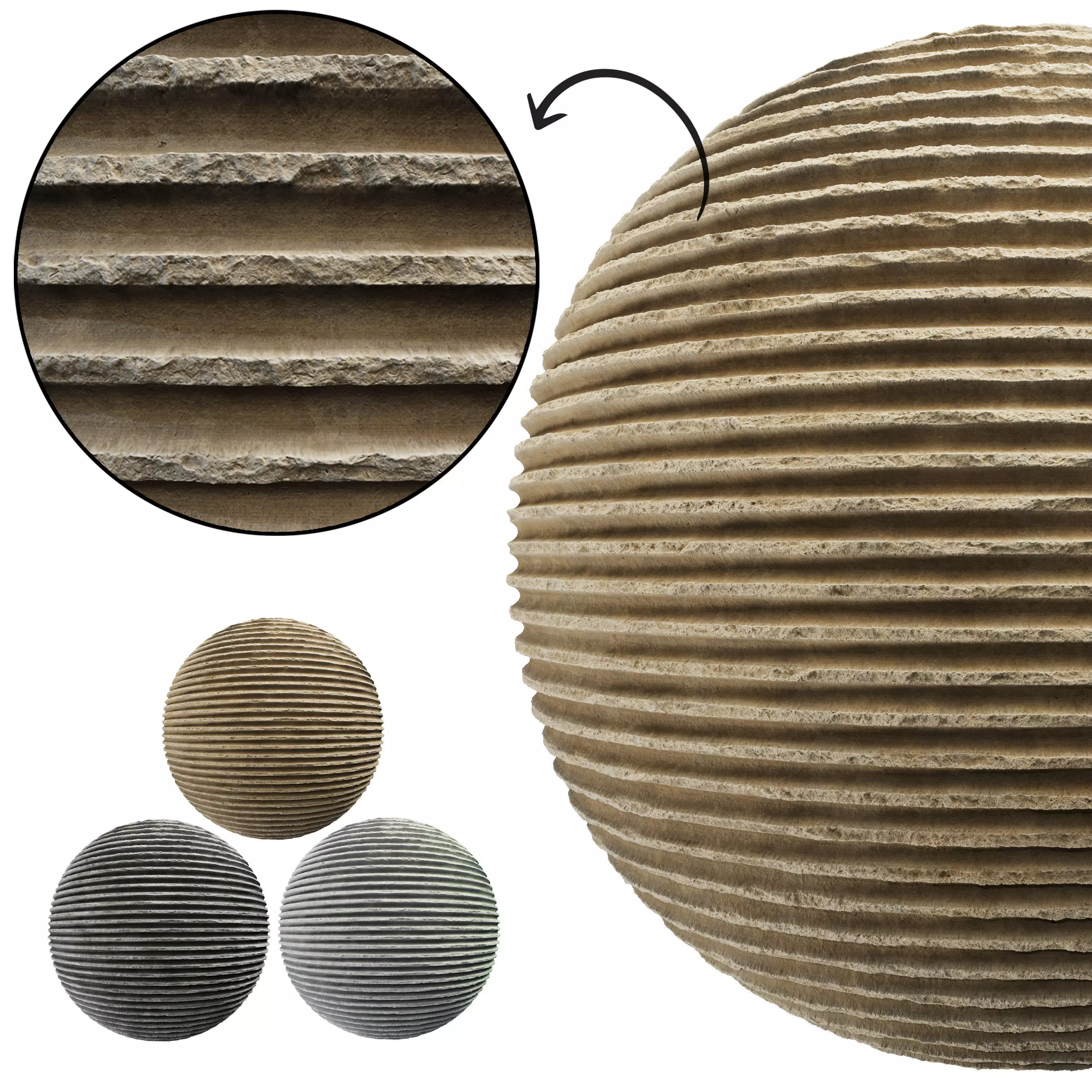 Ribbed Concrete wall 02- Seamless Texture