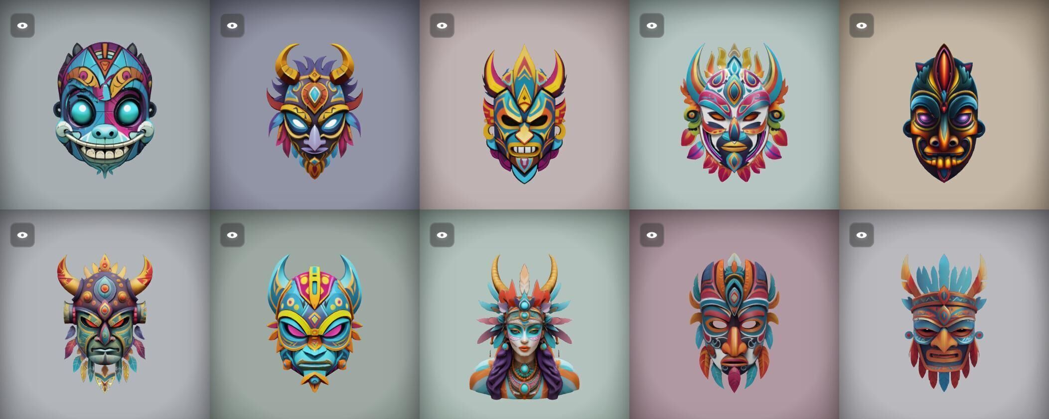 Mask bundle 20 pack 100 obj Low-poly 3D model_15