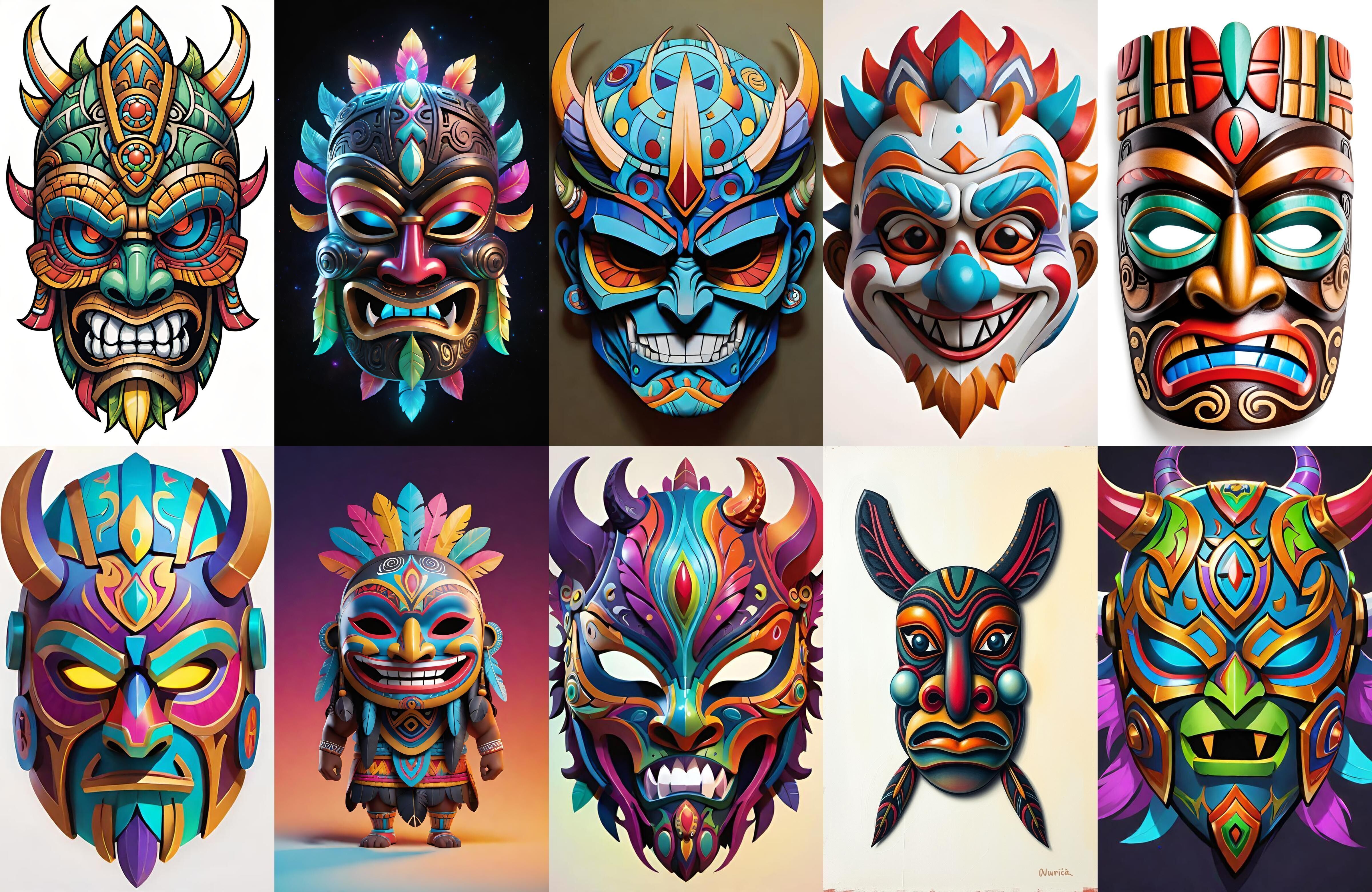 Mask bundle 20 pack 100 obj Low-poly 3D model_6
