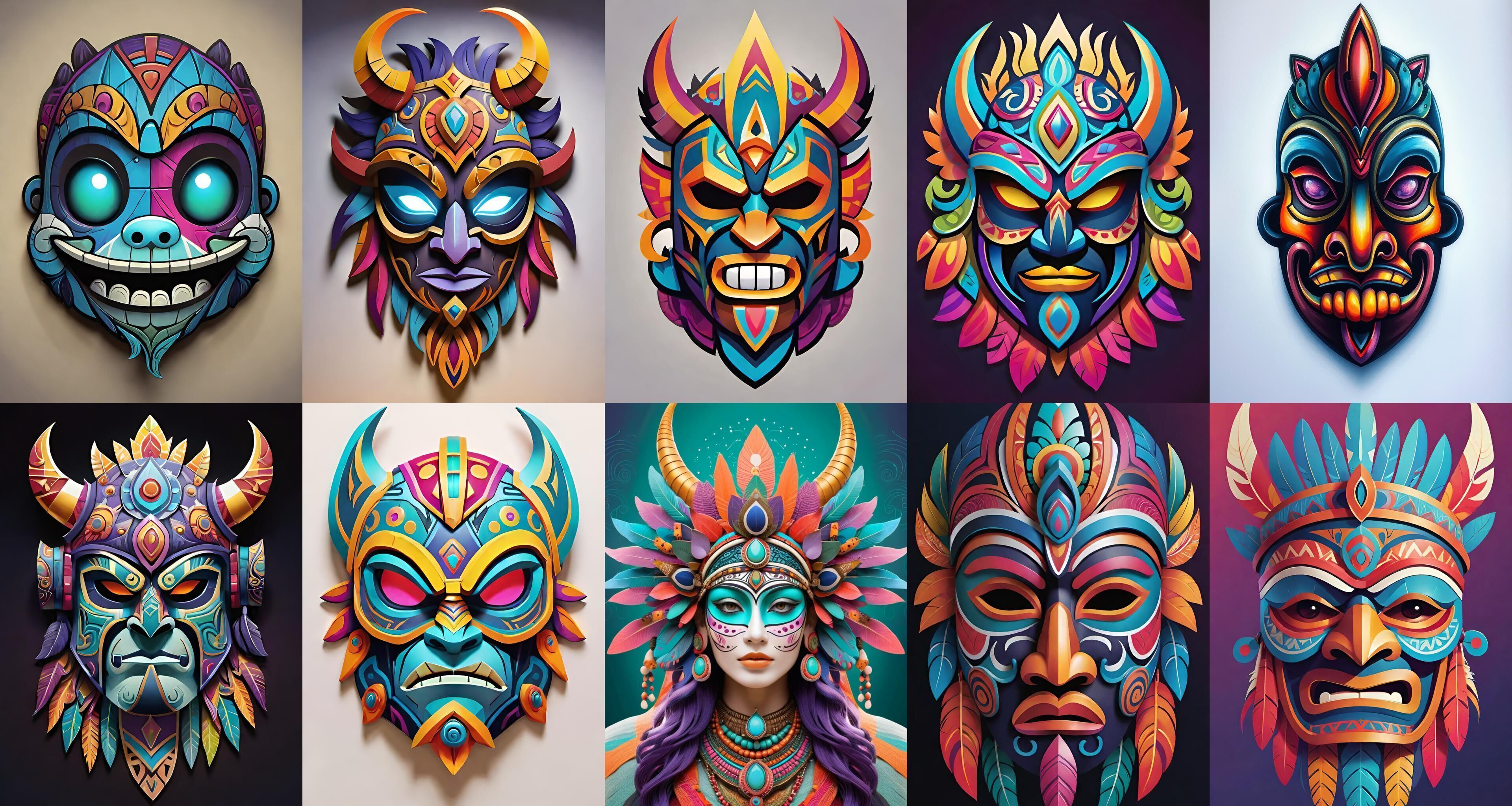Mask bundle 20 pack 100 obj Low-poly 3D model_14