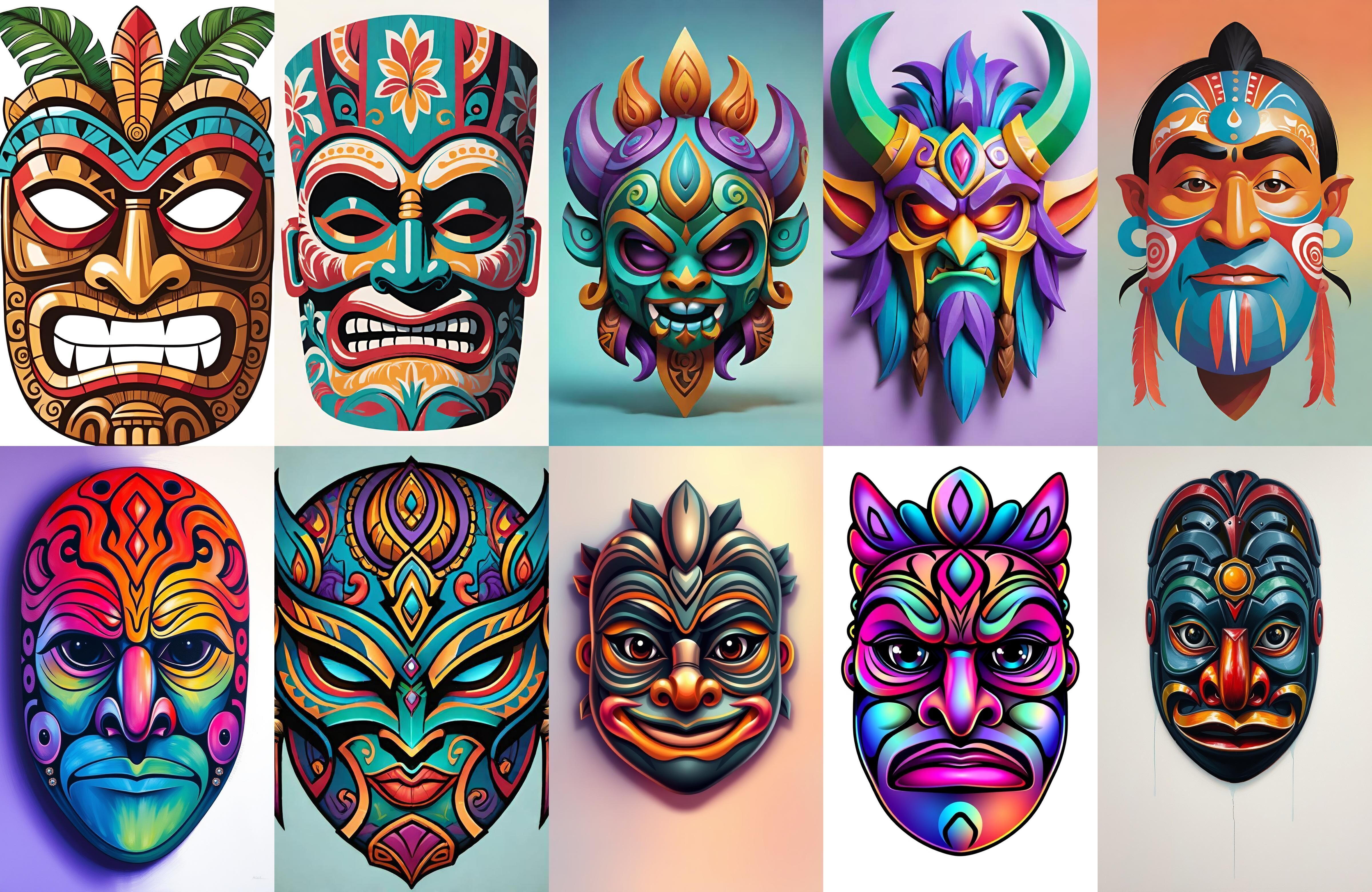 Mask bundle 20 pack 100 obj Low-poly 3D model_10