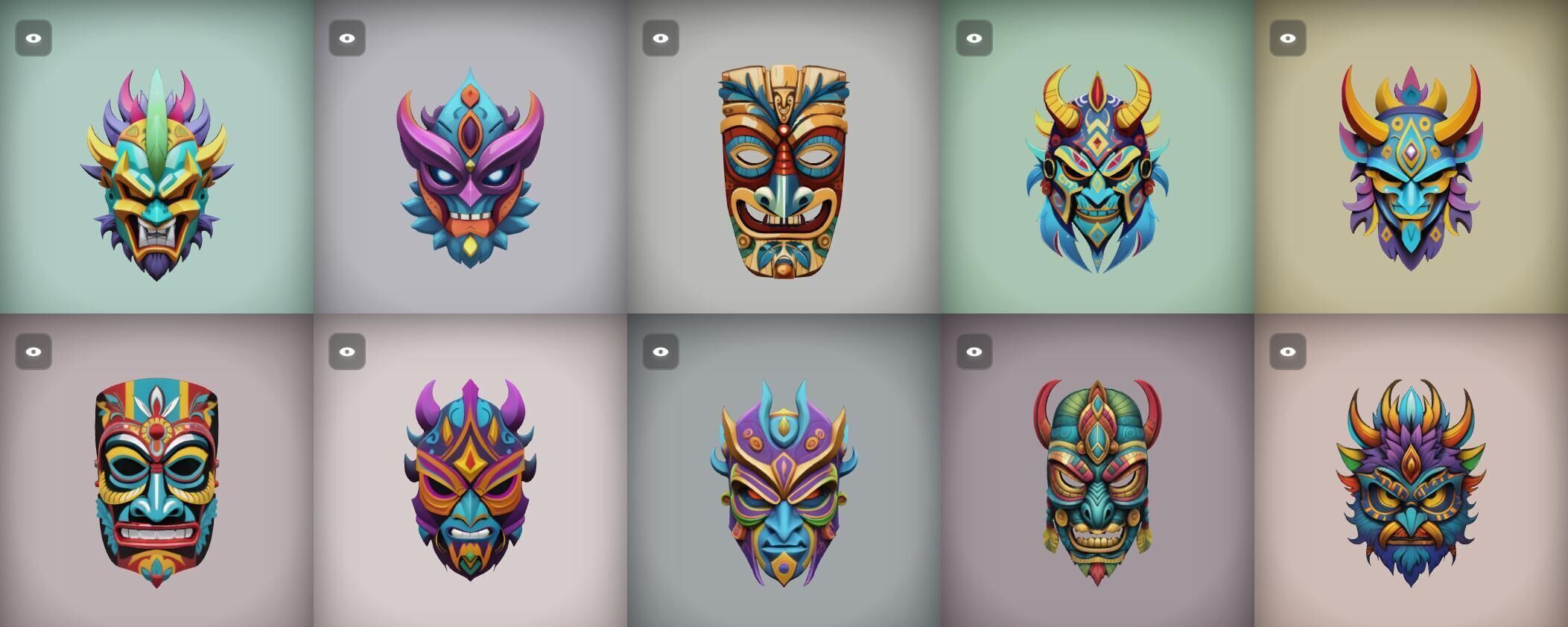Mask bundle 20 pack 100 obj Low-poly 3D model_13