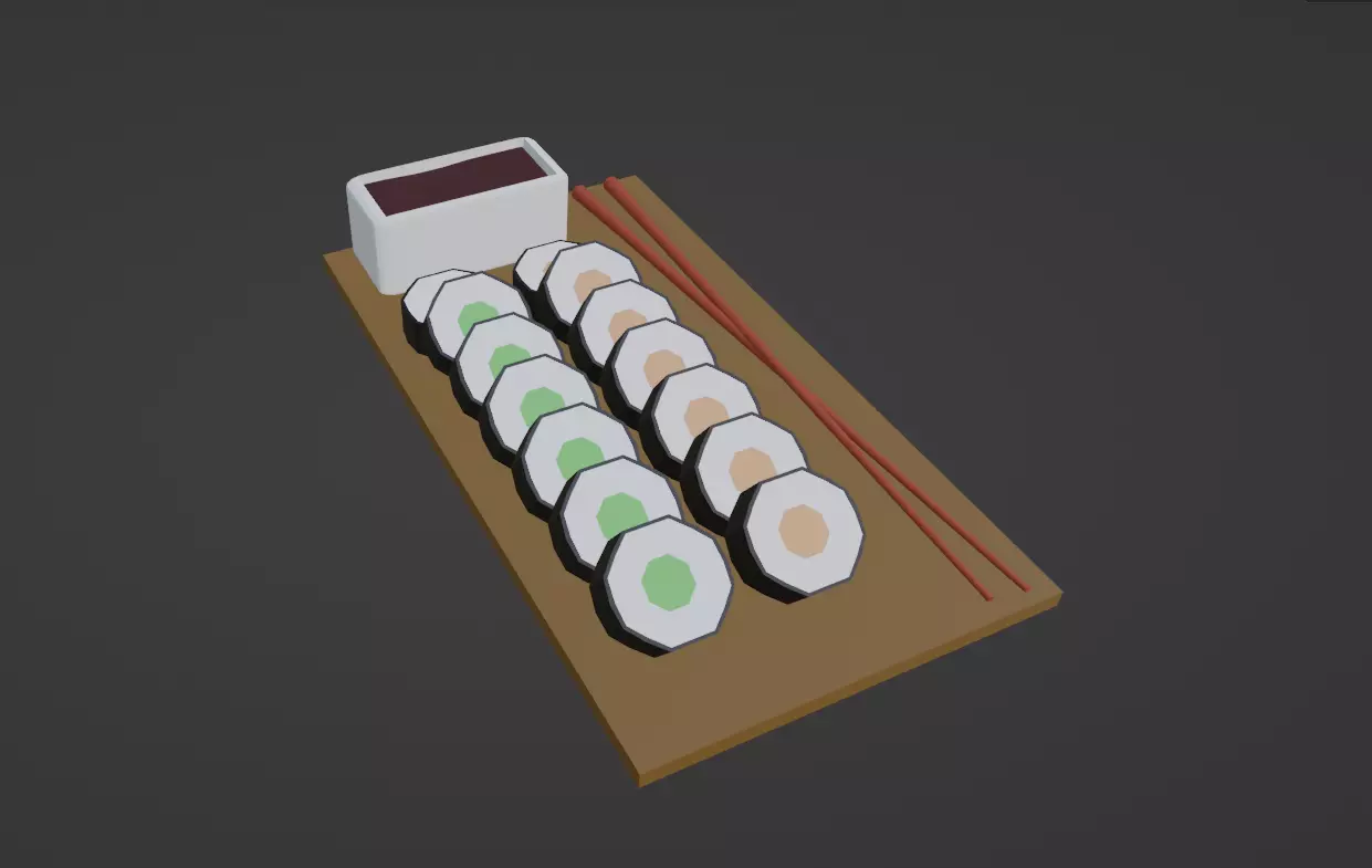 Sushi Set Free low-poly 3D model