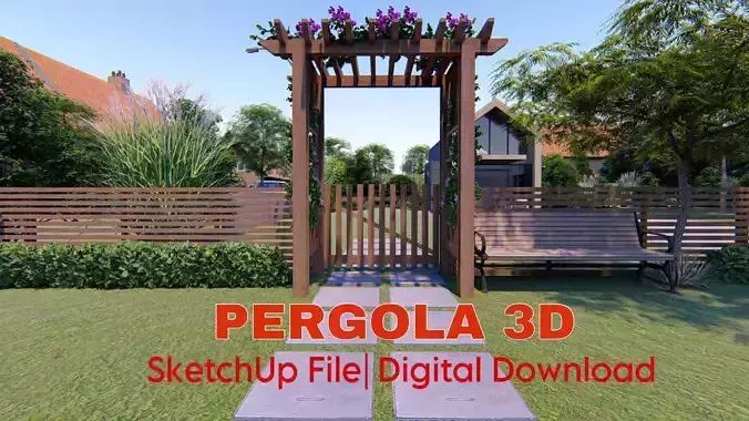 6 Pergola 3D Models Combo  Outdoor Wooden Garden Arch Collection