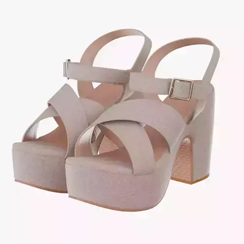 women slipper 15 Low-poly 3D model