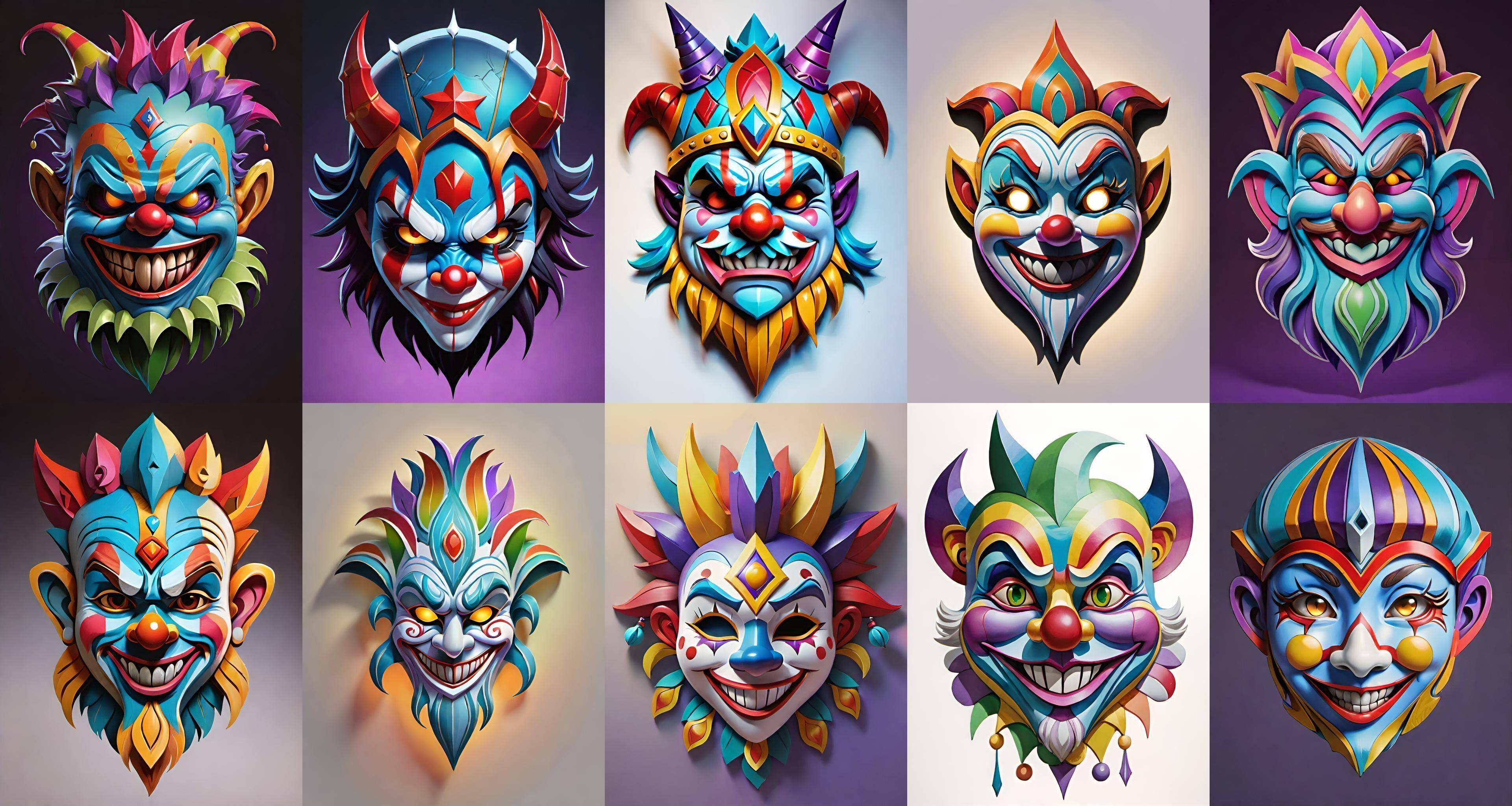 Mask bundle 10 pack 100 obj Low-poly 3D model_15