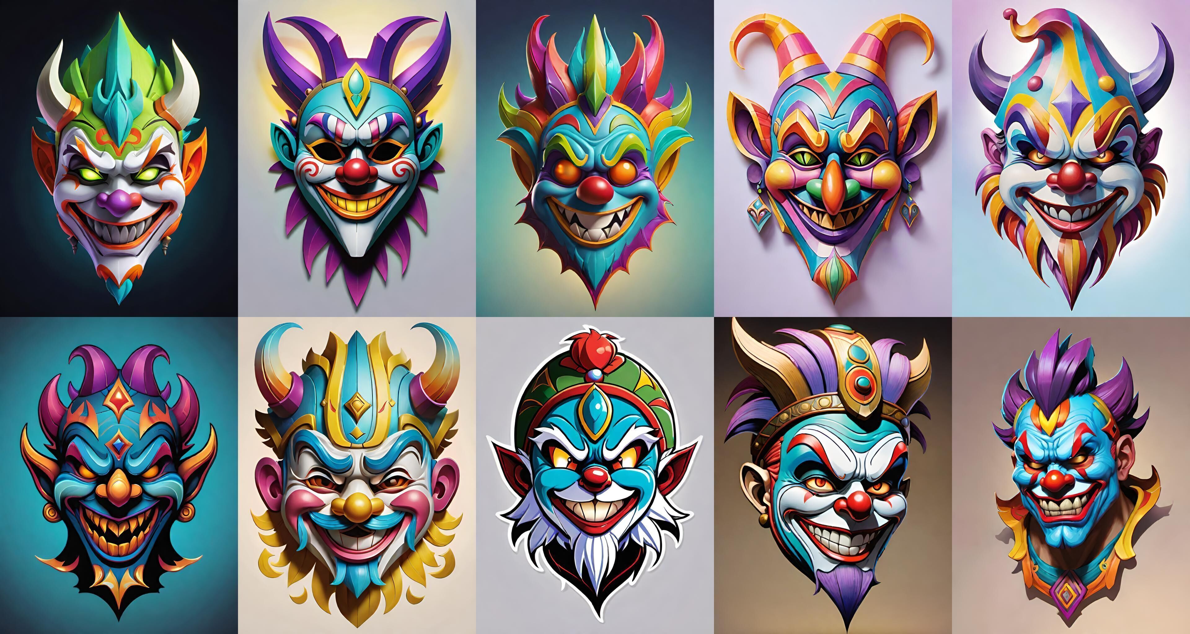 Mask bundle 10 pack 100 obj Low-poly 3D model_13