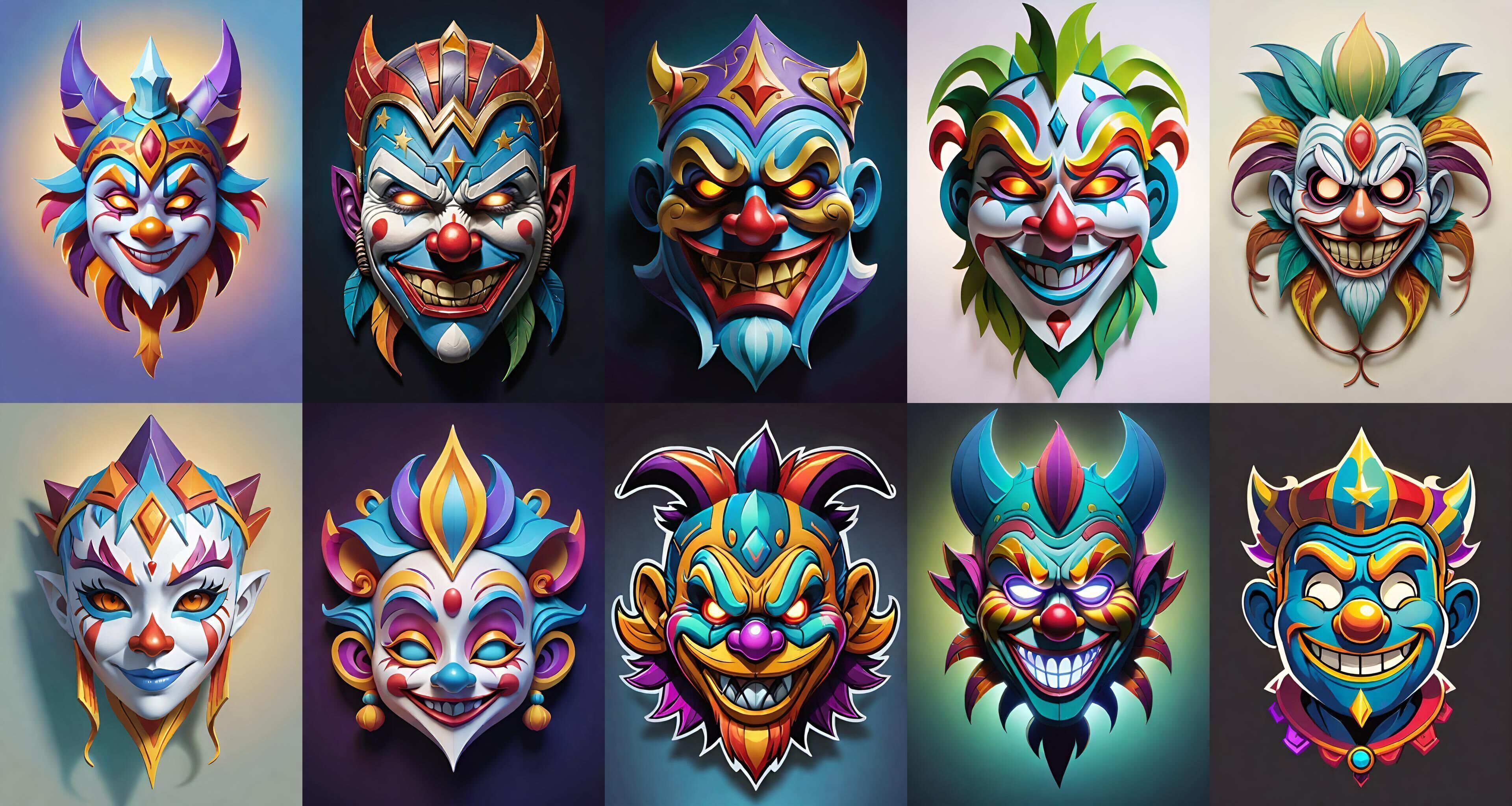 Mask bundle 10 pack 100 obj Low-poly 3D model_17