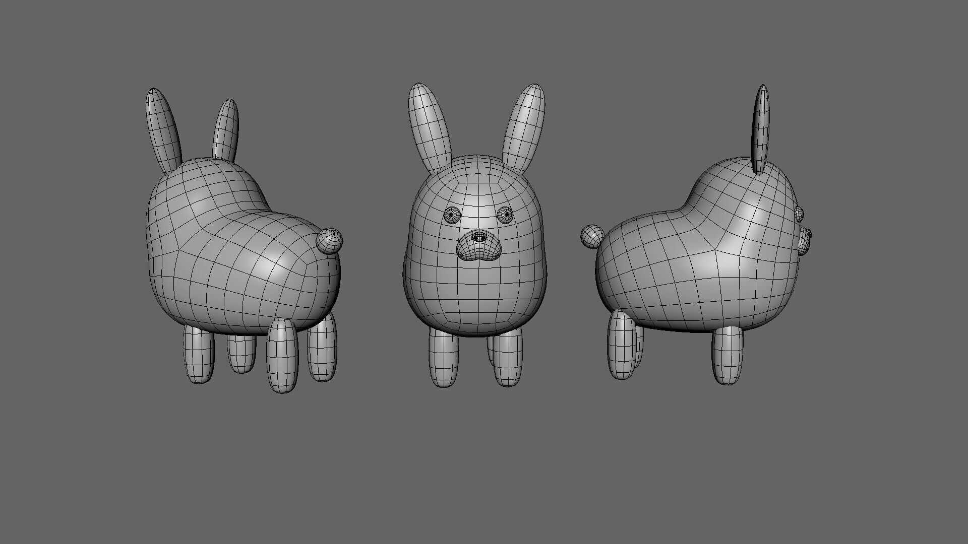 Low-Poly Rabbit Animated - Fun World Animal Low-poly 3D model_9