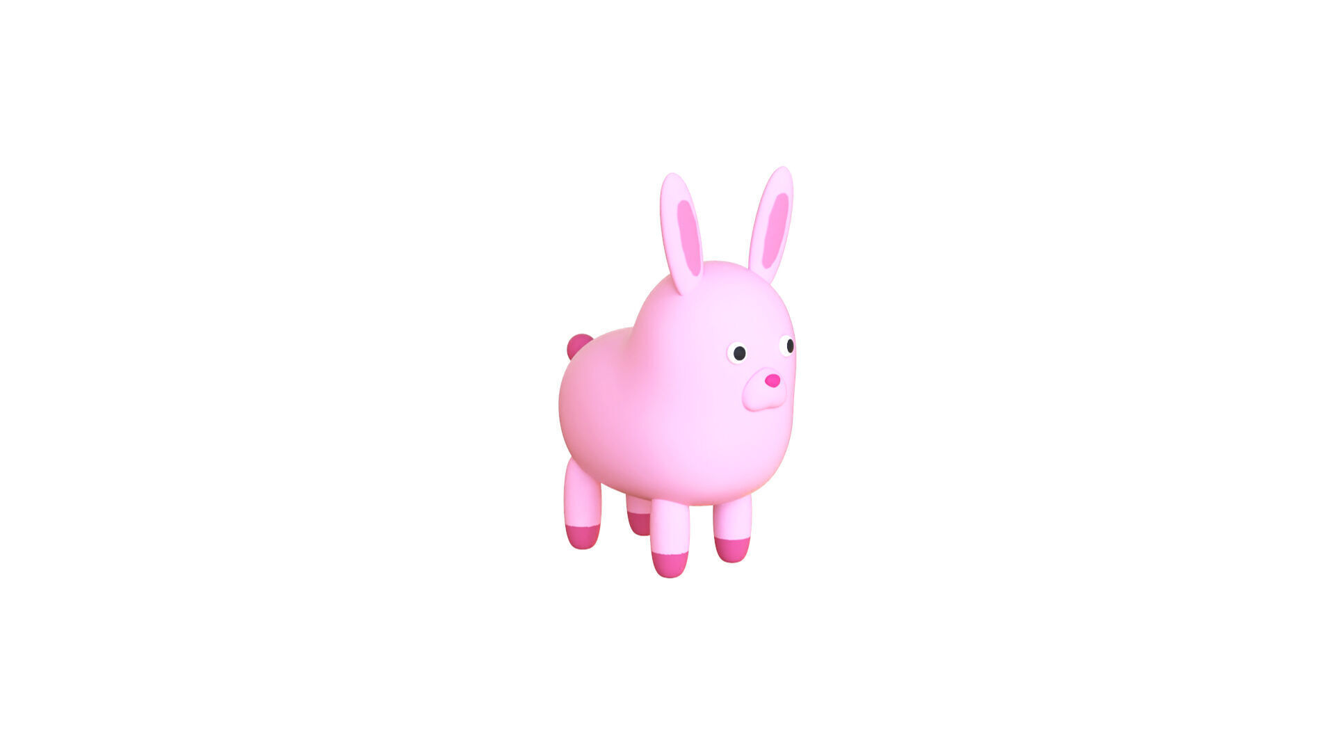 Low-Poly Rabbit Animated - Fun World Animal Low-poly 3D model_6