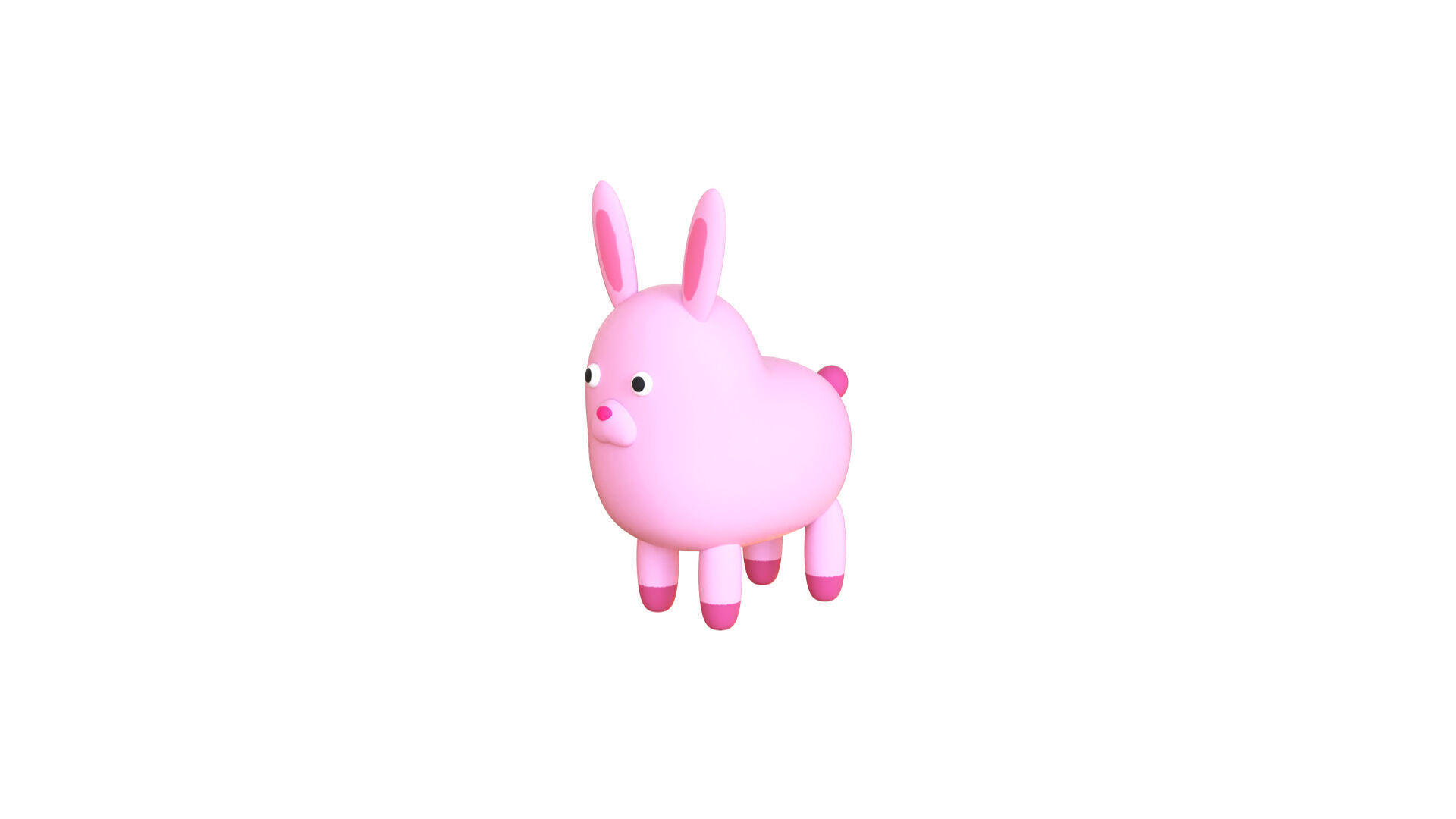 Low-Poly Rabbit Animated - Fun World Animal Low-poly 3D model_2