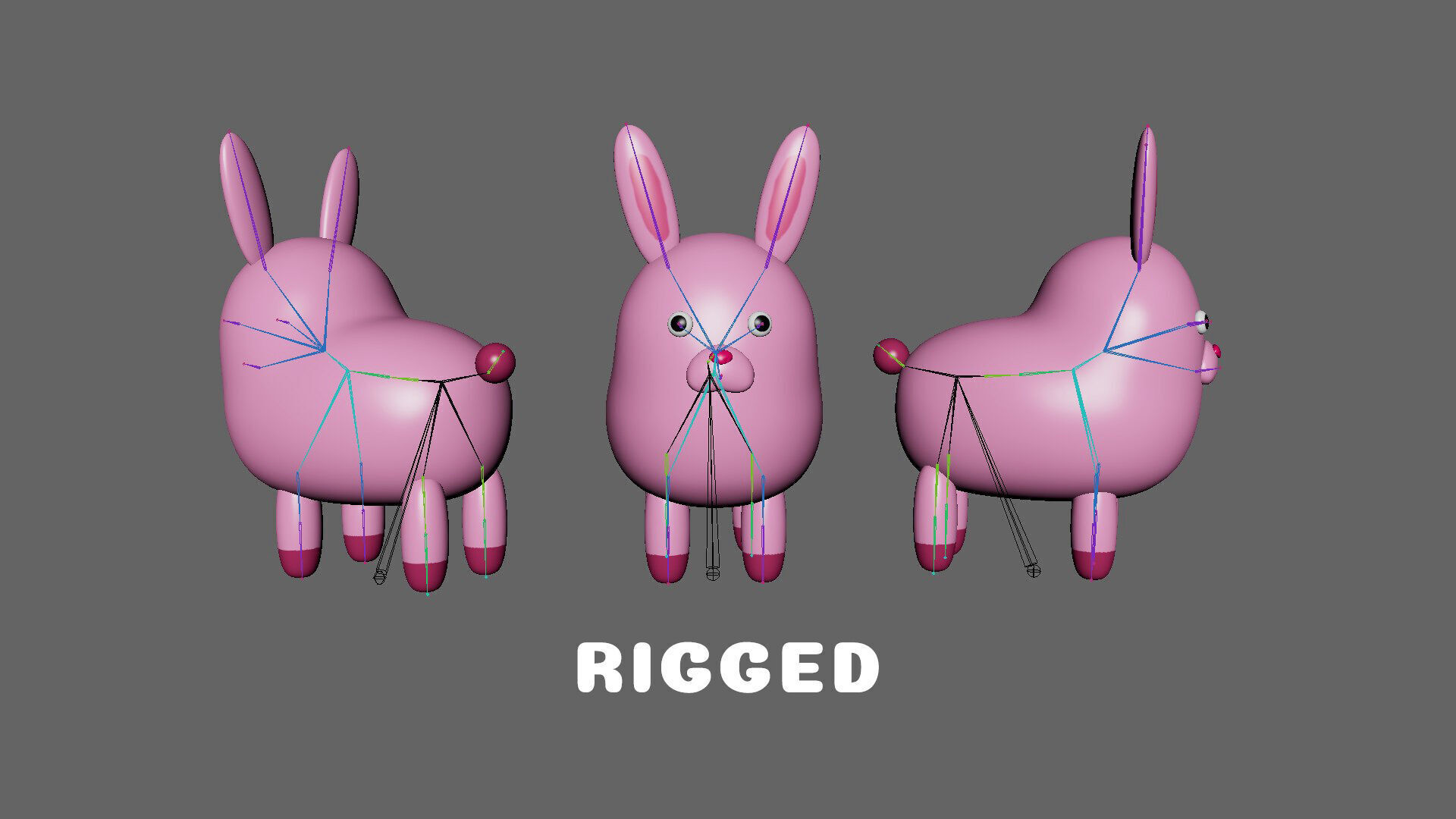 Low-Poly Rabbit Animated - Fun World Animal Low-poly 3D model_3