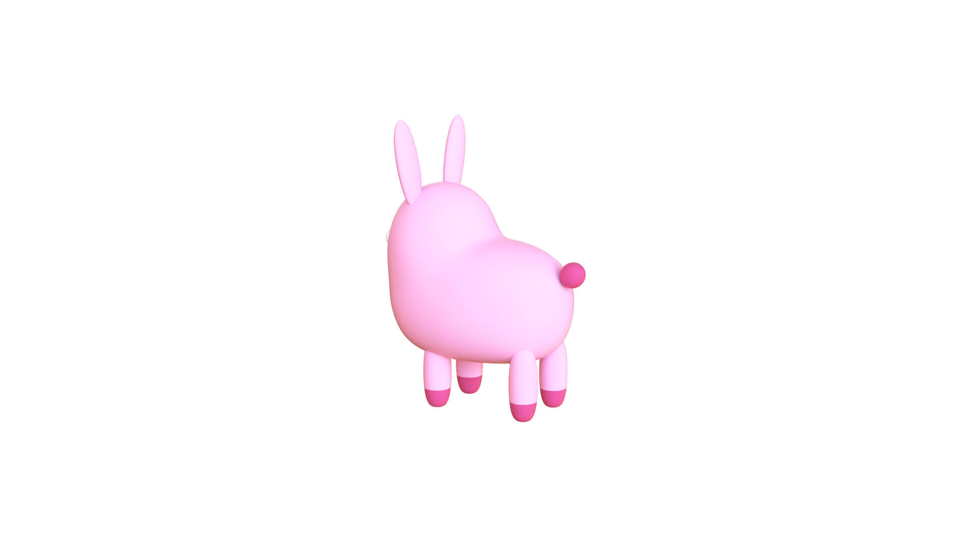 Low-Poly Rabbit Animated - Fun World Animal Low-poly 3D model_4