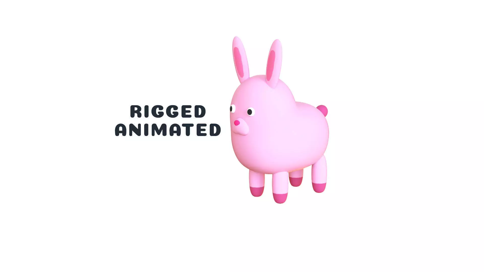 Low-Poly Rabbit Animated - Fun World Animal Low-poly 3D model_0