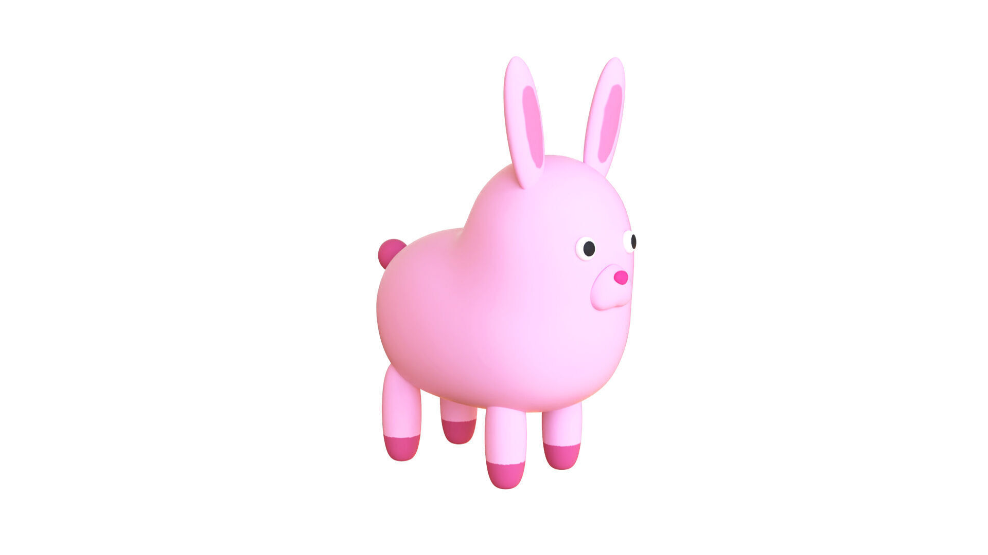 Low-Poly Rabbit Animated - Fun World Animal Low-poly 3D model_7
