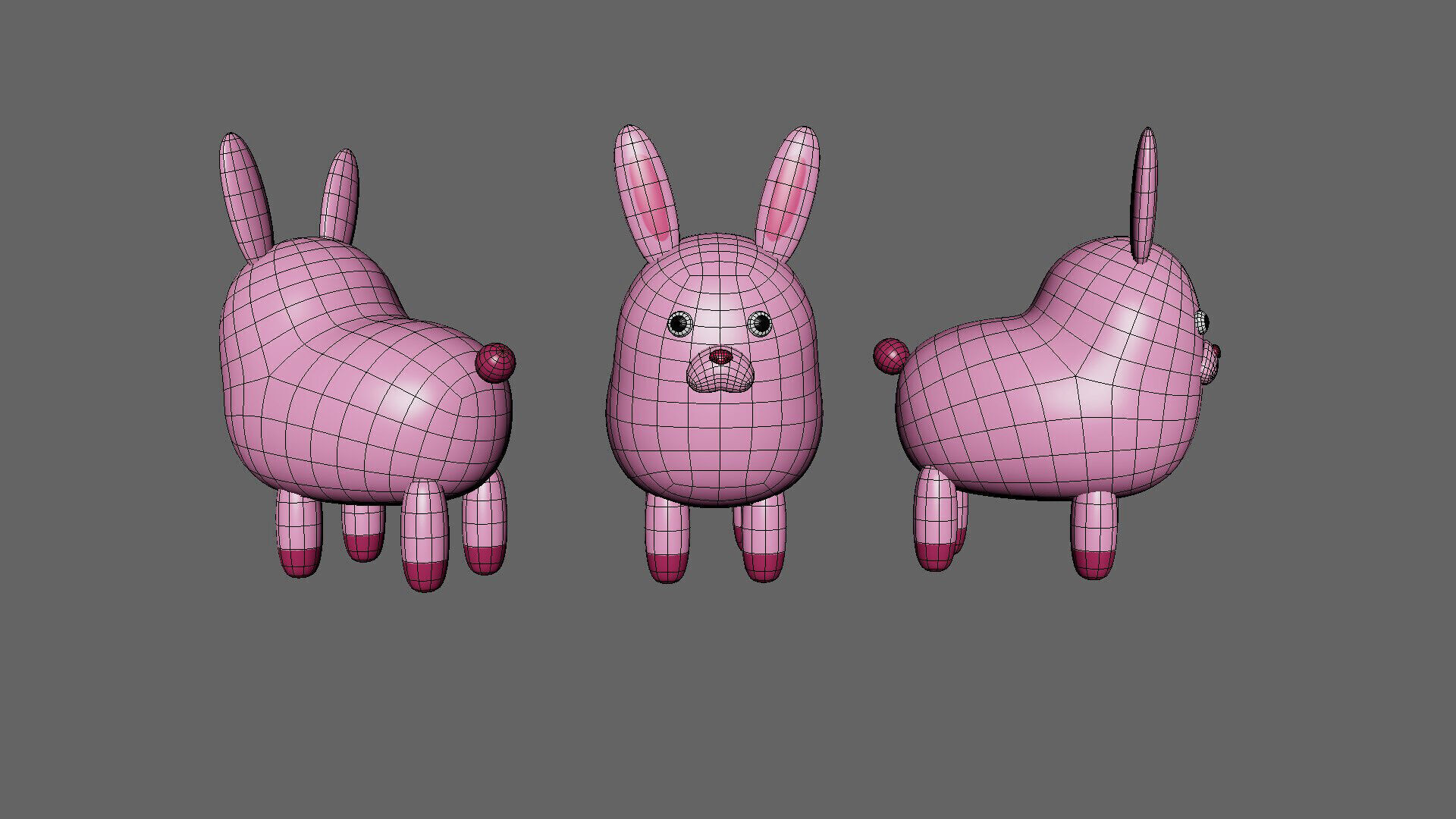 Low-Poly Rabbit Animated - Fun World Animal Low-poly 3D model_10