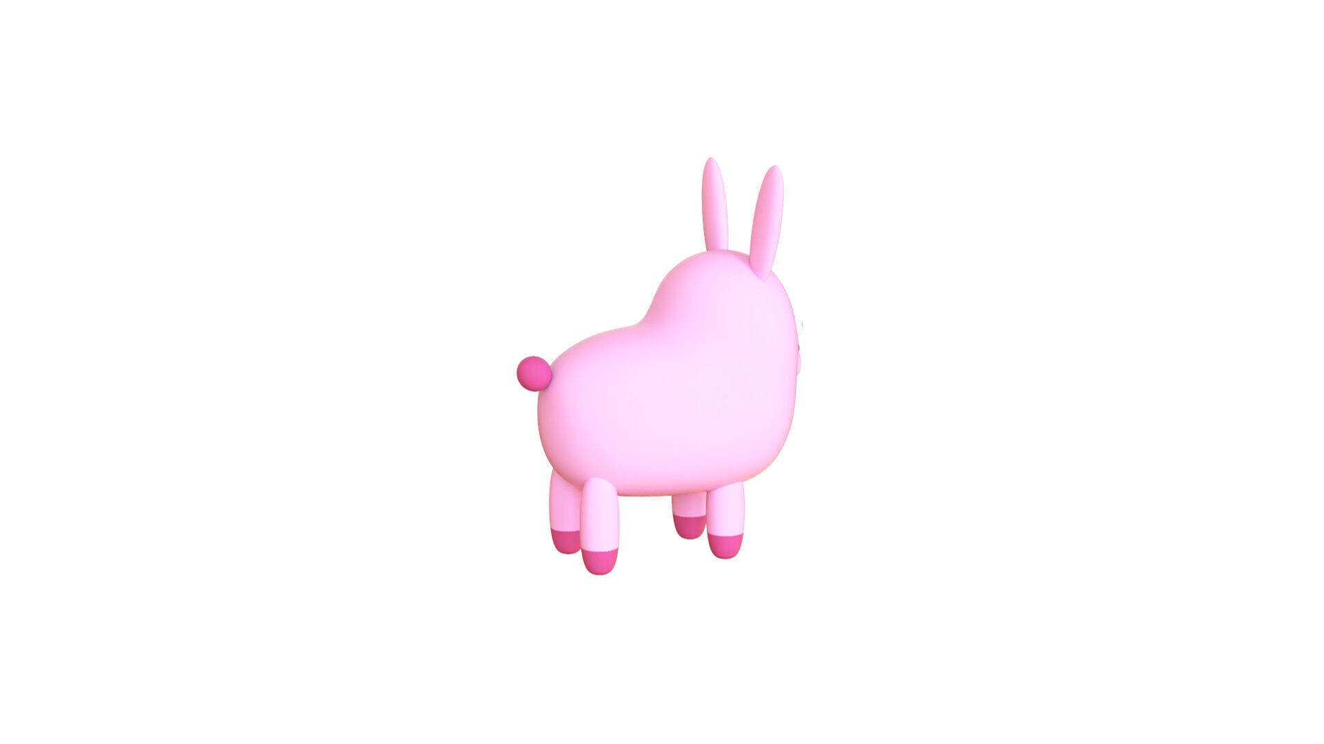 Low-Poly Rabbit Animated - Fun World Animal Low-poly 3D model_5