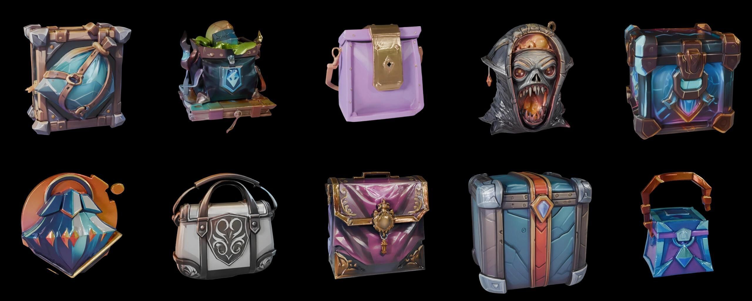 LootBag bundle 8 pack 100 fbx Low-poly 3D model_13