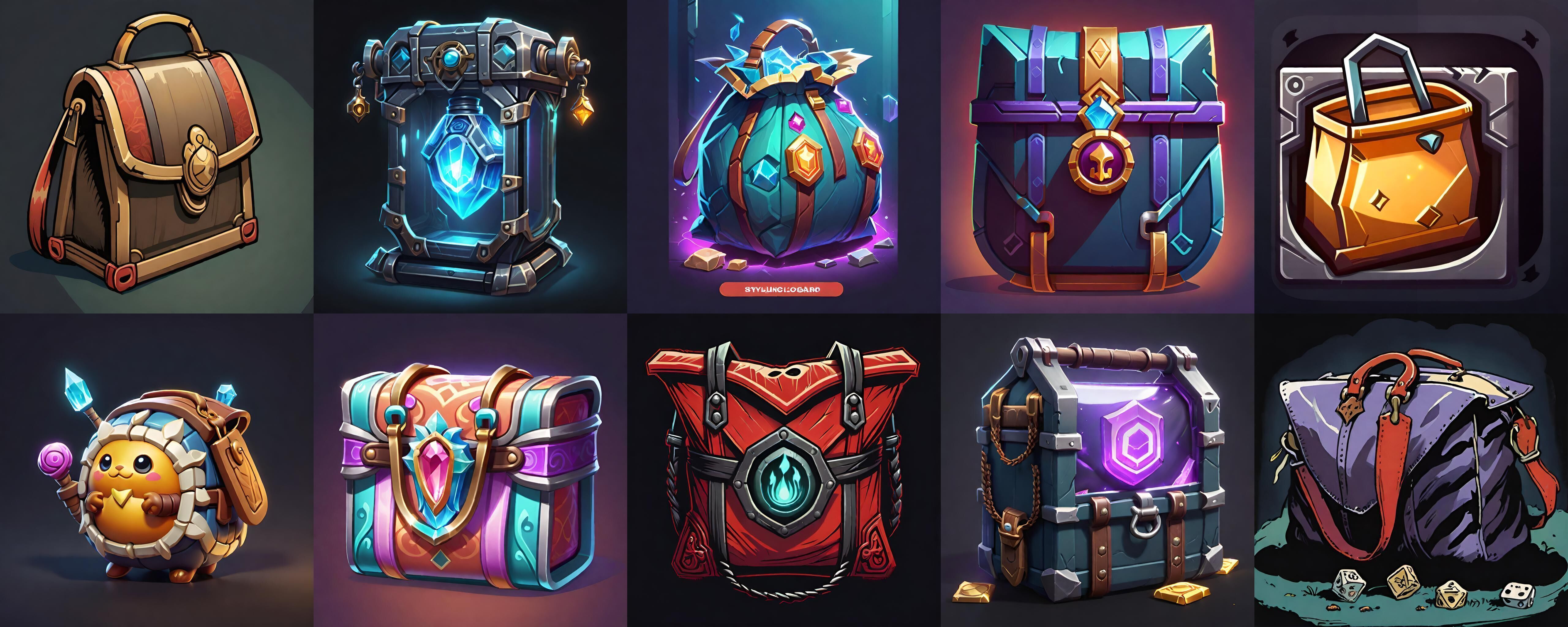 LootBag bundle 8 pack 100 fbx Low-poly 3D model_8