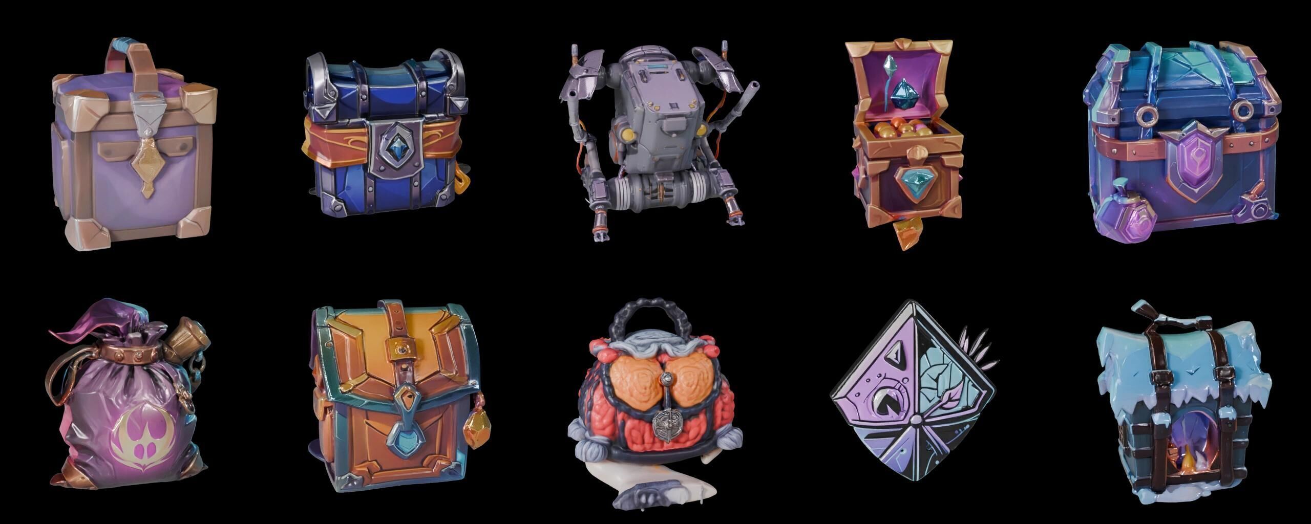 LootBag bundle 8 pack 100 fbx Low-poly 3D model_5
