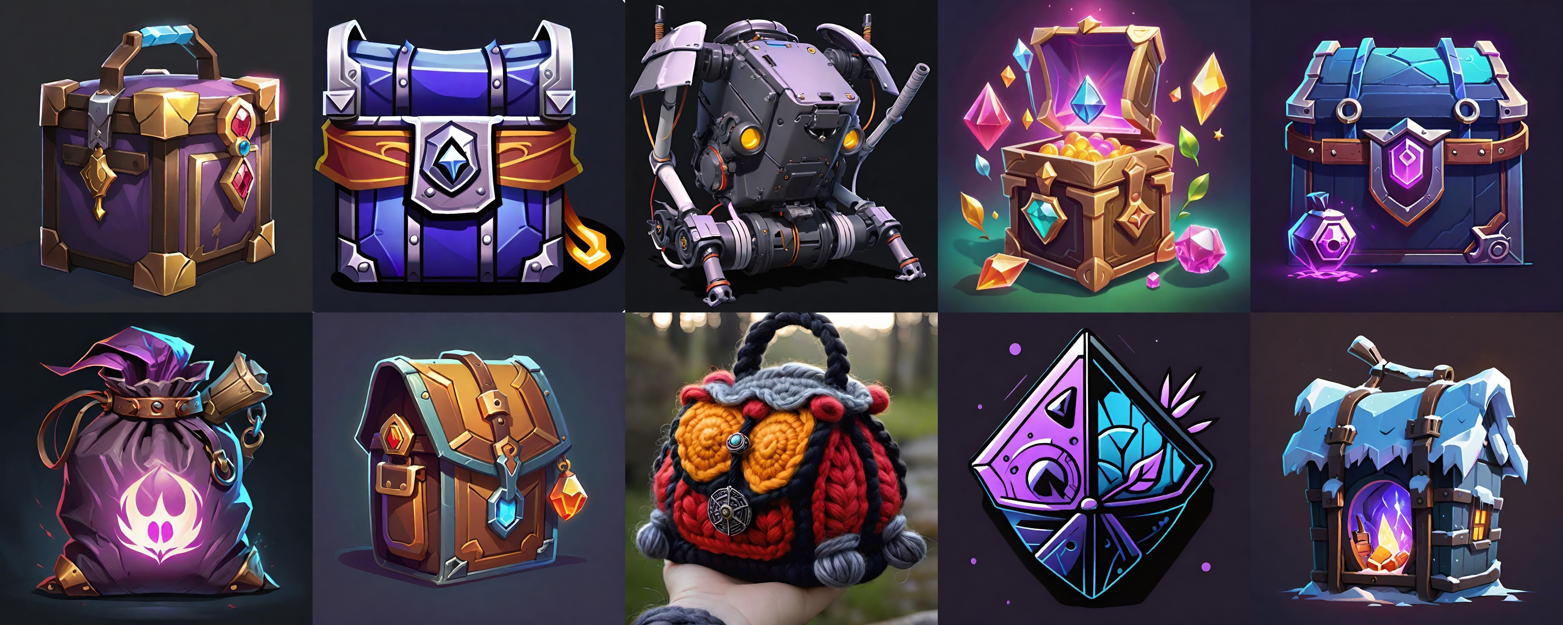 LootBag bundle 8 pack 100 fbx Low-poly 3D model_4